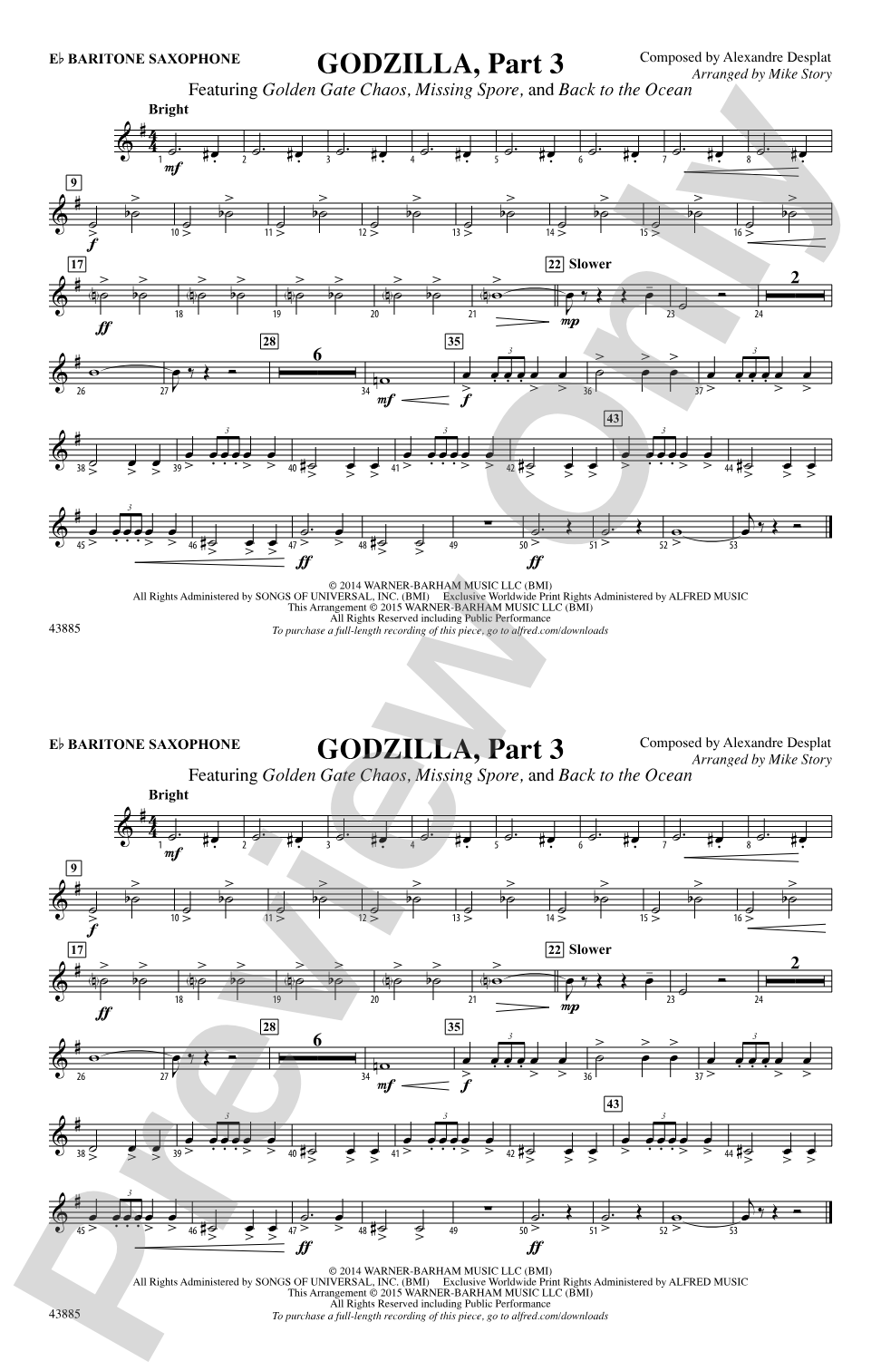 Godzilla, Part 3: E-flat Baritone Saxophone