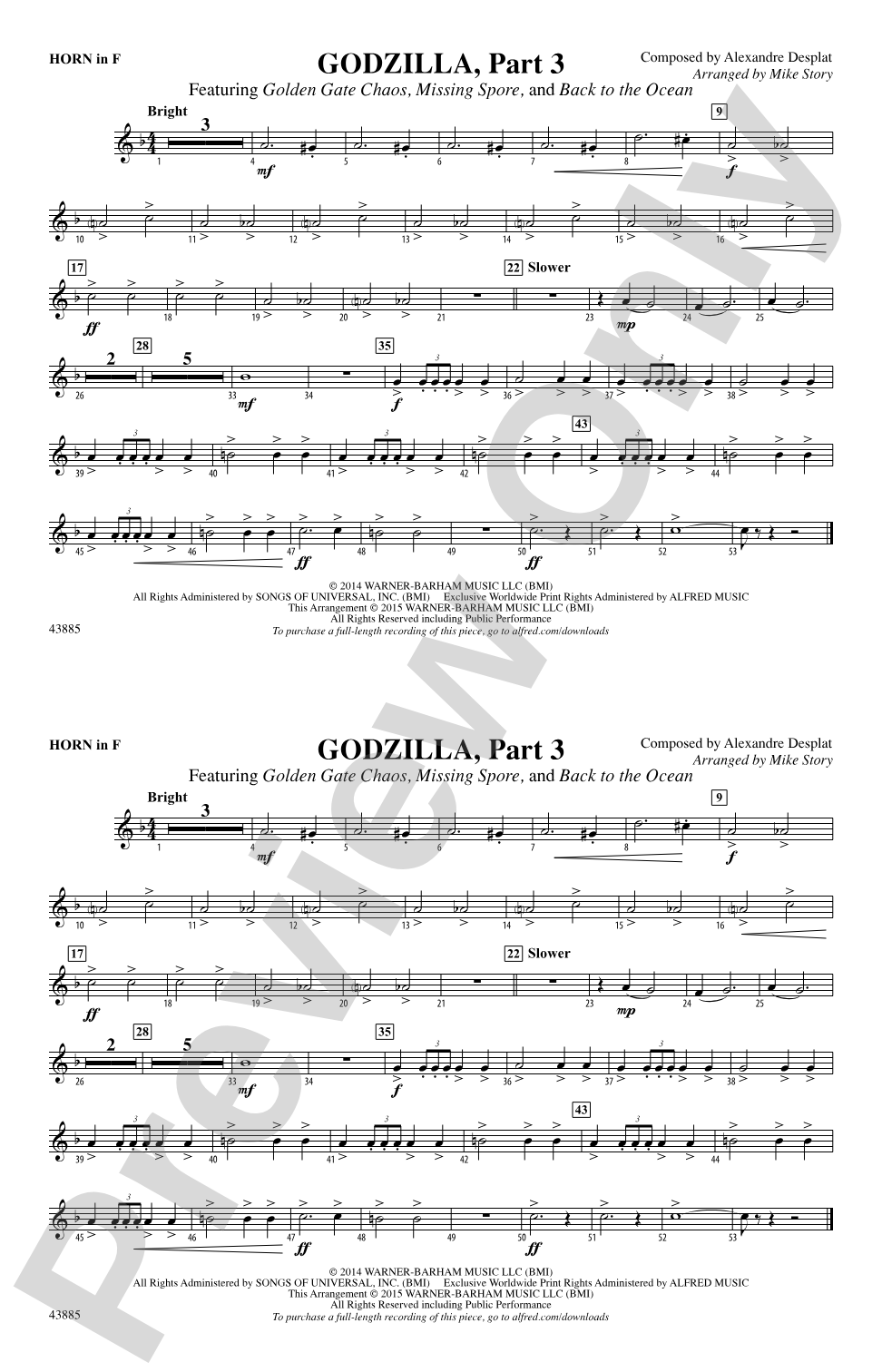 Godzilla, Part 3: 1st F Horn