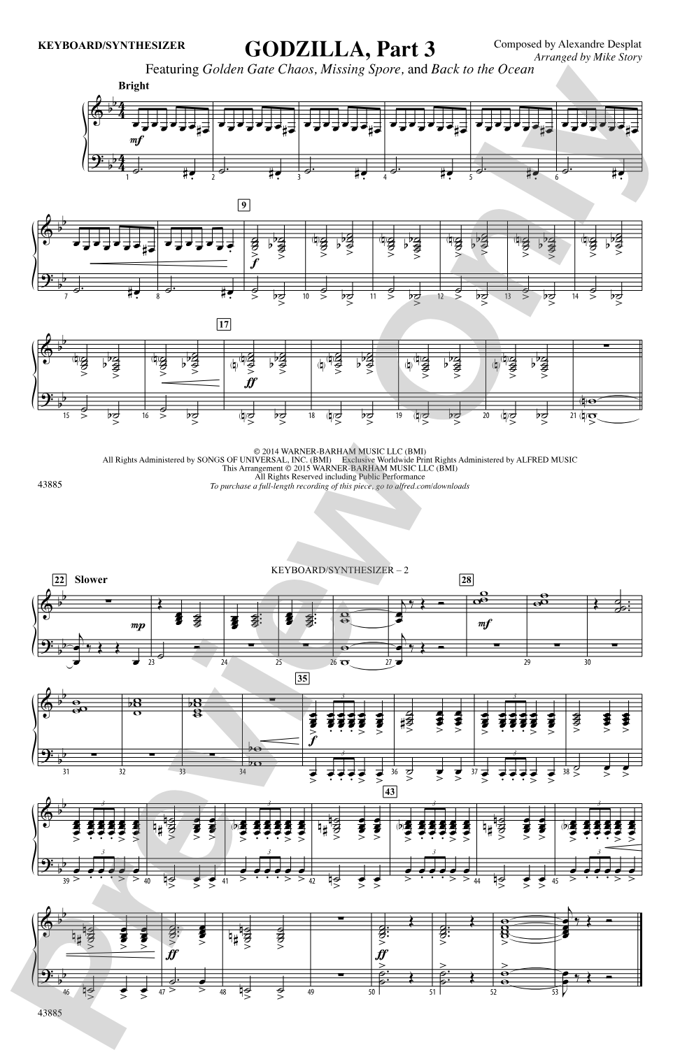 Godzilla, Part 3: Piano Accompaniment