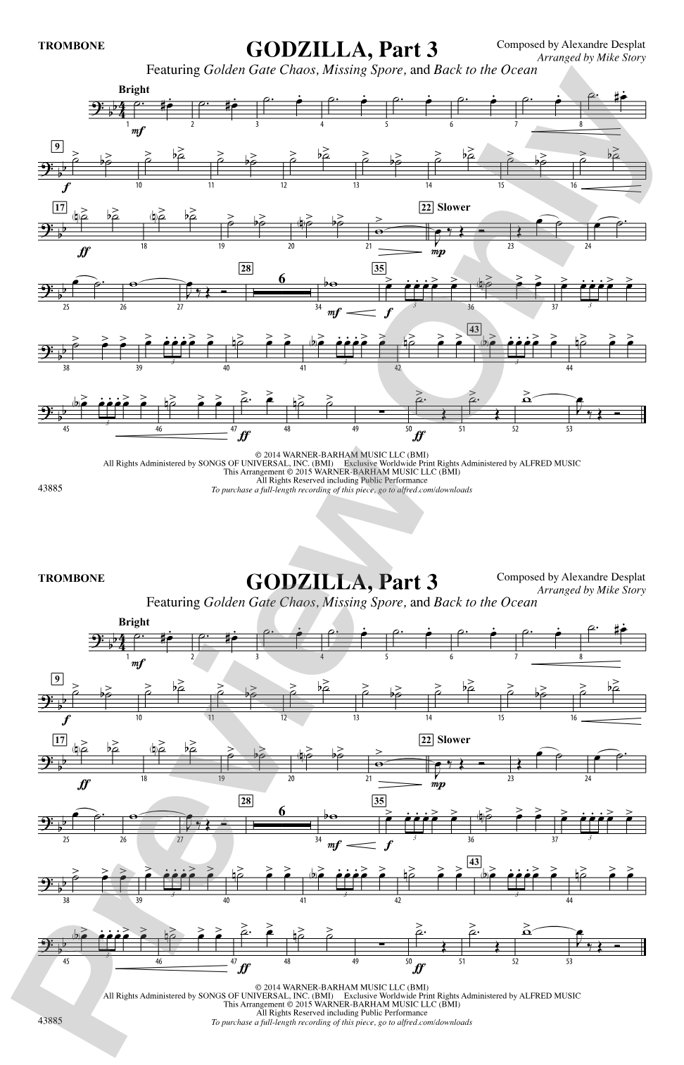 Godzilla, Part 3: 1st Trombone