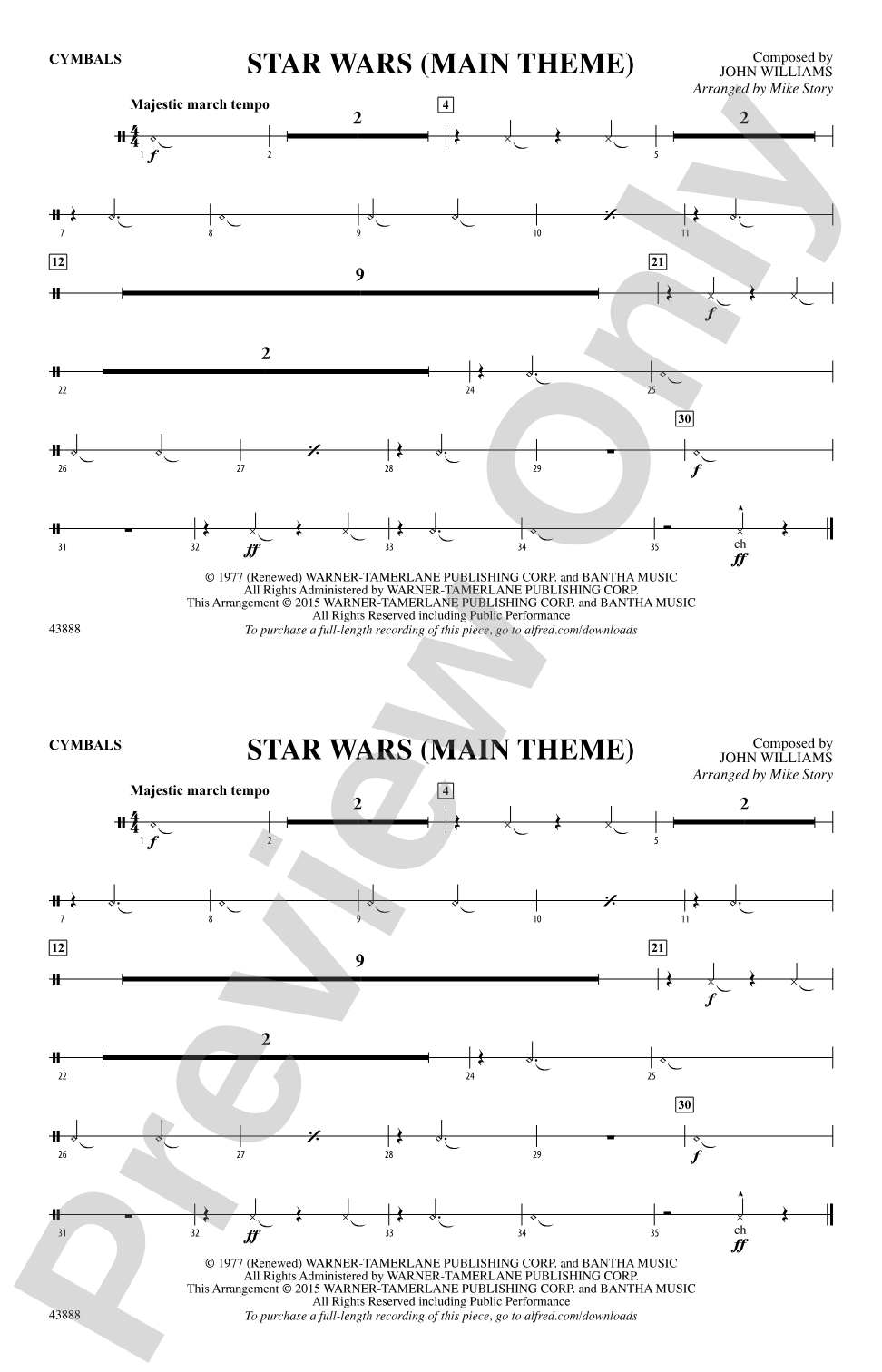 Star Wars (Main Theme): Cymbals