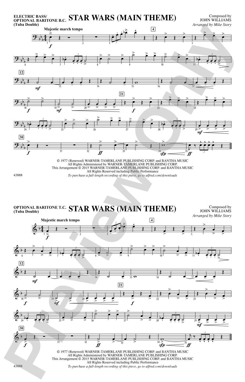 Star Wars (Main Theme): Electric Bass