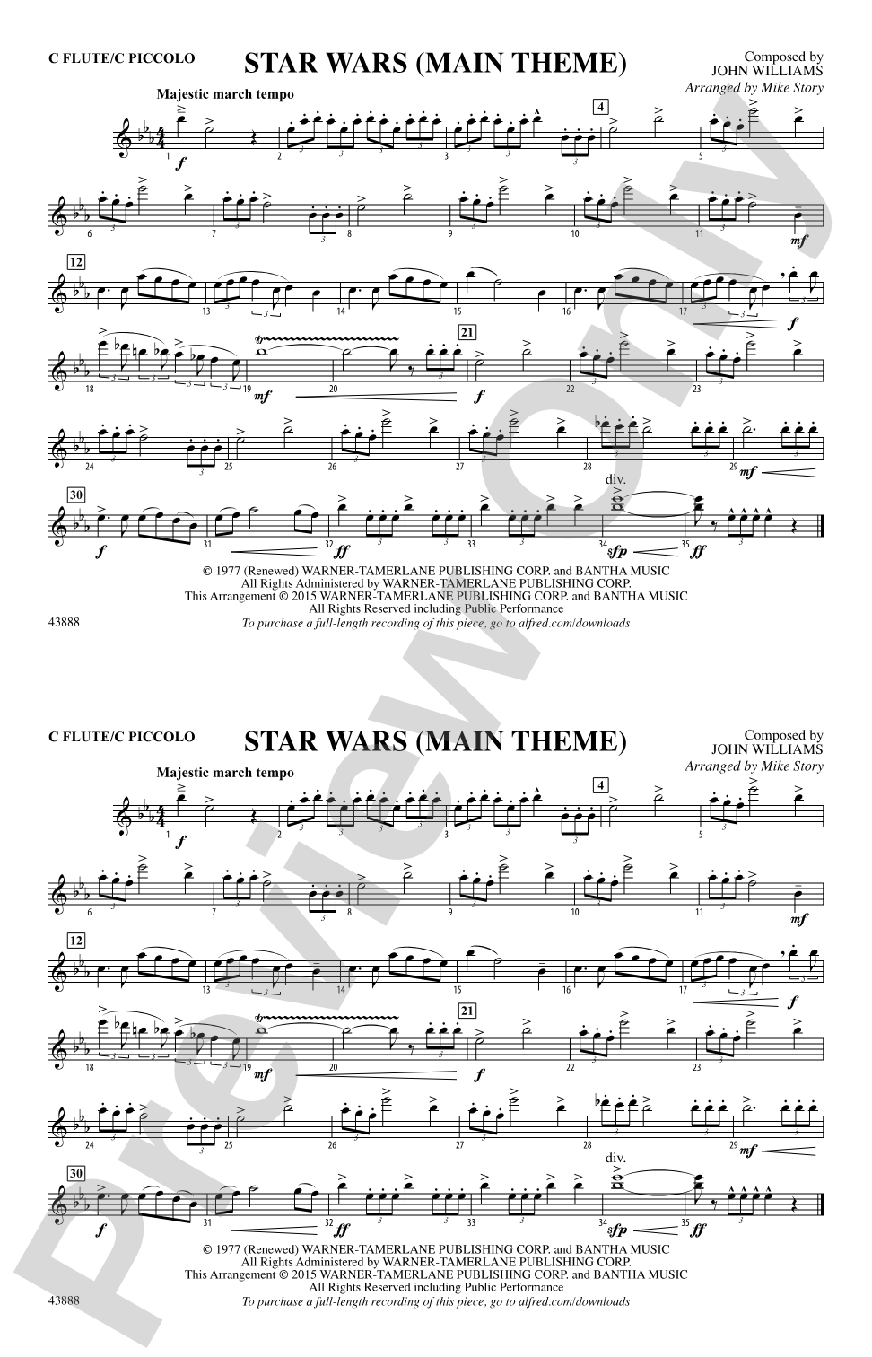 Star Wars (Main Theme): Flute