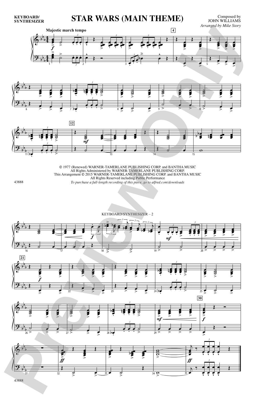 Star Wars (Main Theme): Piano Accompaniment