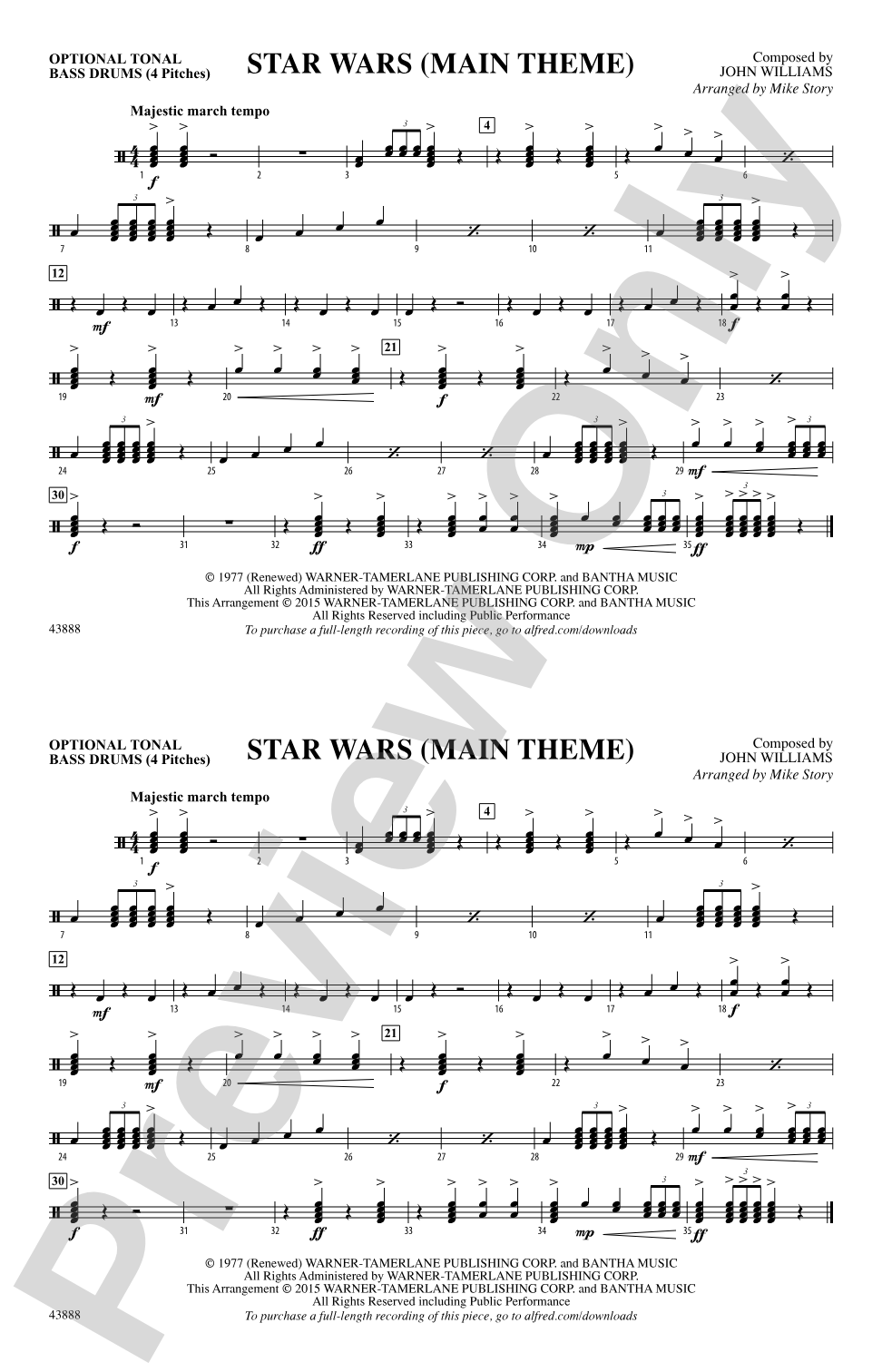 Star Wars (Main Theme): Tonal Bass Drum