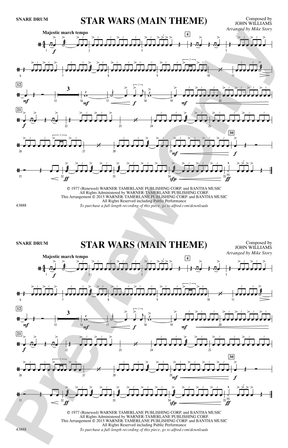 Star Wars (Main Theme): Snare Drum
