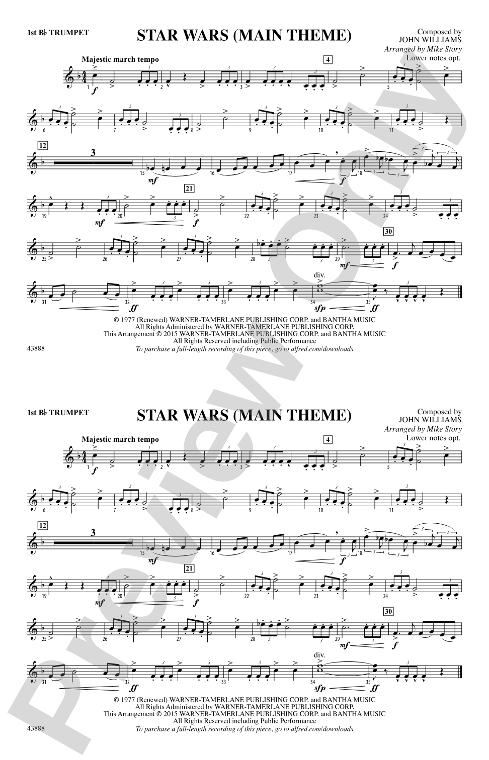 Star Wars (Main Theme): 1st B-flat Trumpet