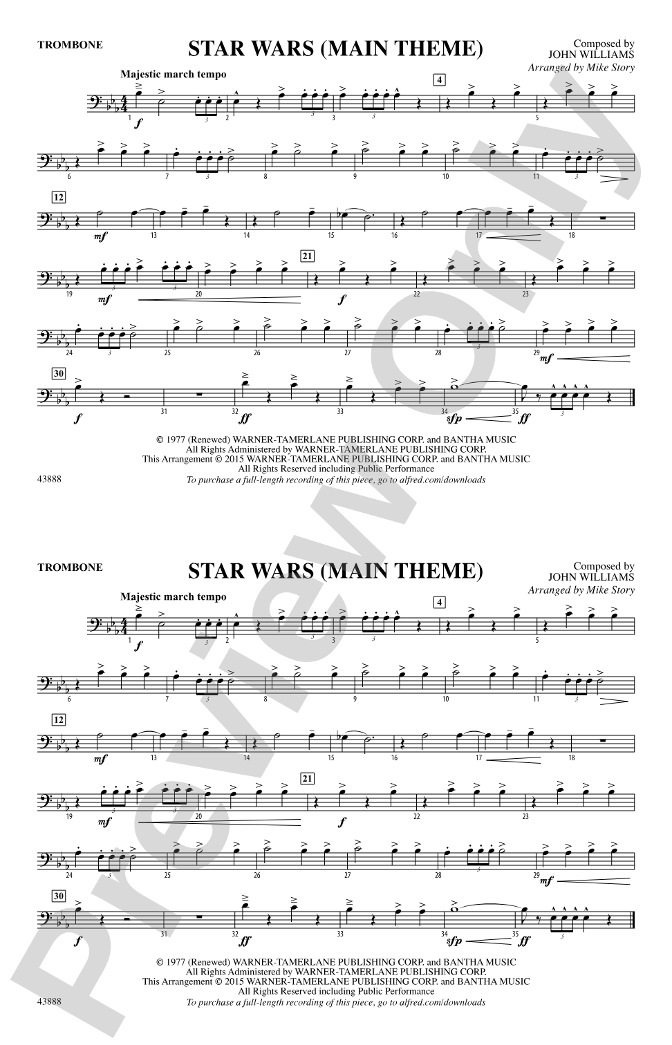 Star Wars (Main Theme): 1st Trombone