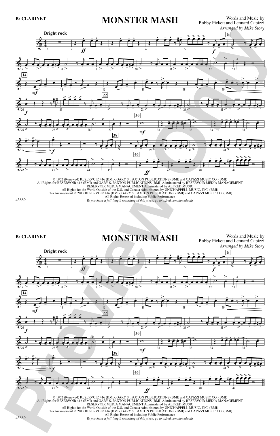 Monster Mash: 1st B-flat Clarinet