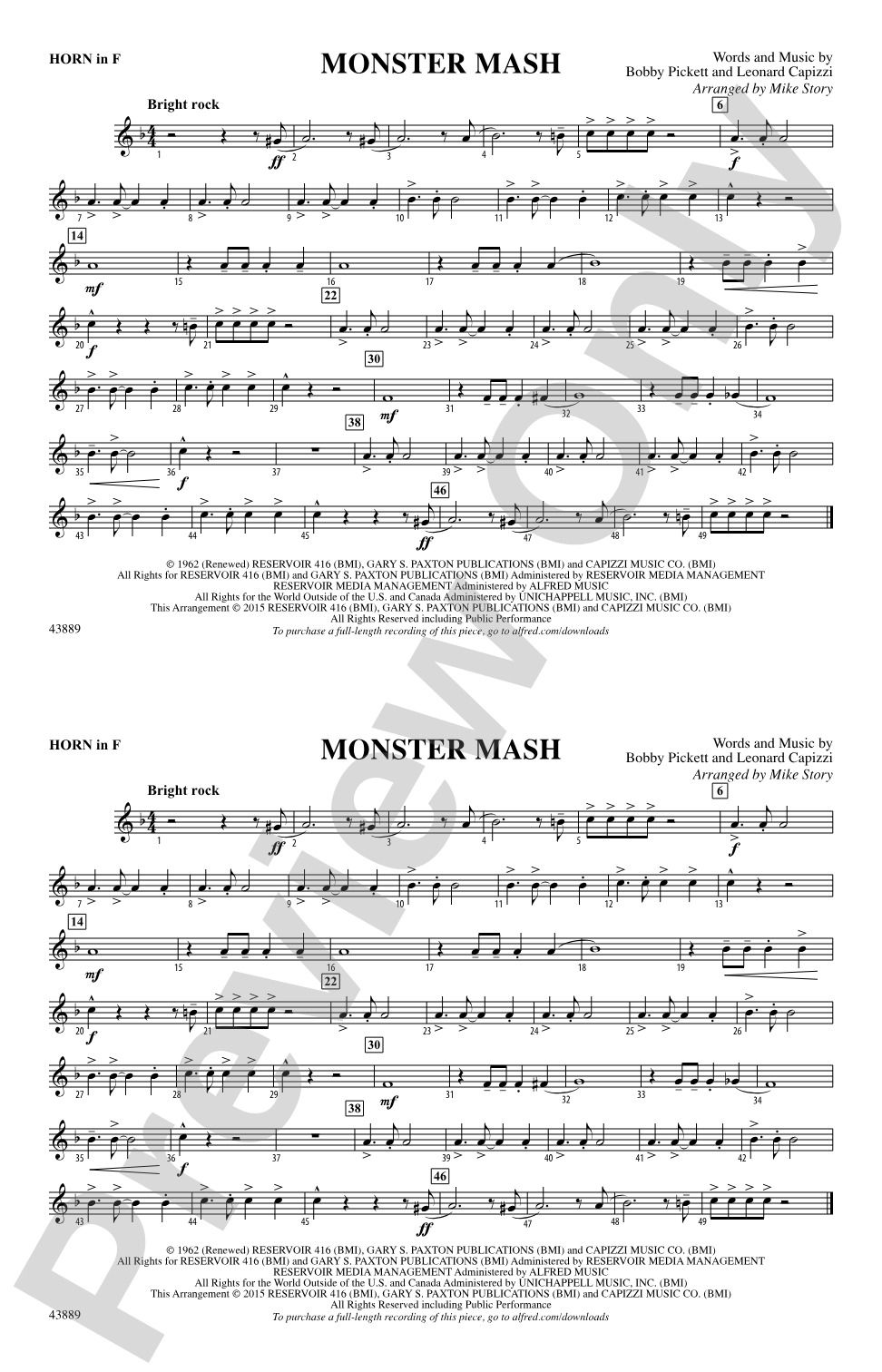 Monster Mash: 1st F Horn