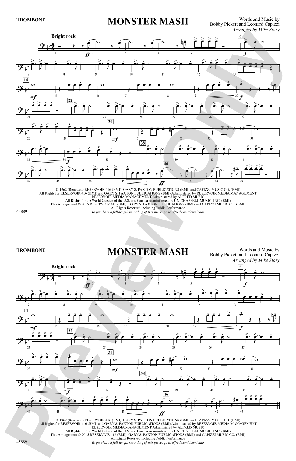 Monster Mash: 1st Trombone