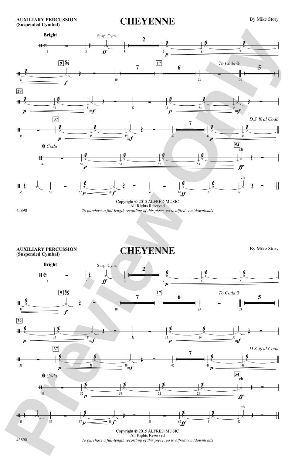 Cheyenne: Auxiliary Percussion