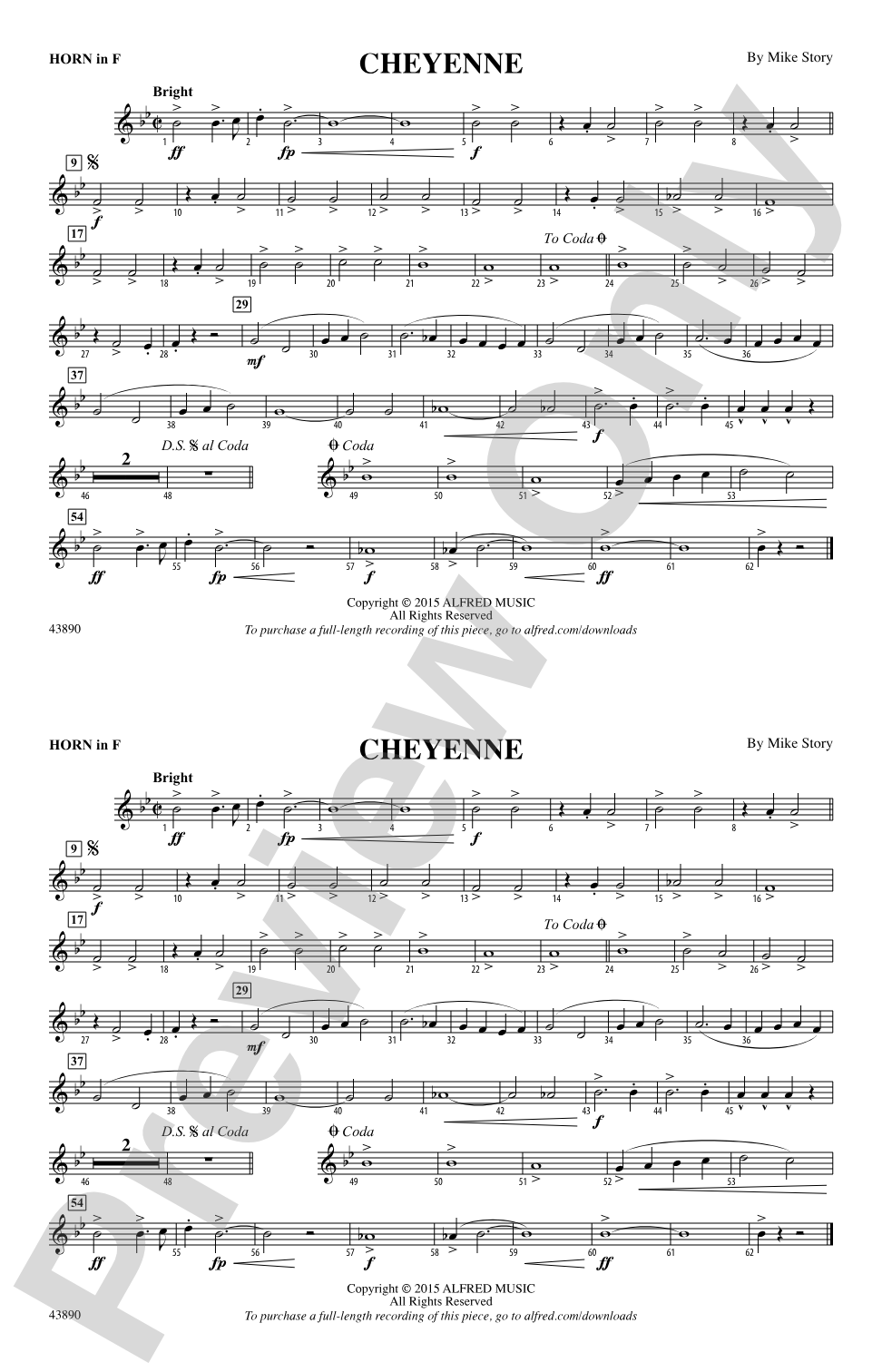 Cheyenne: 1st F Horn