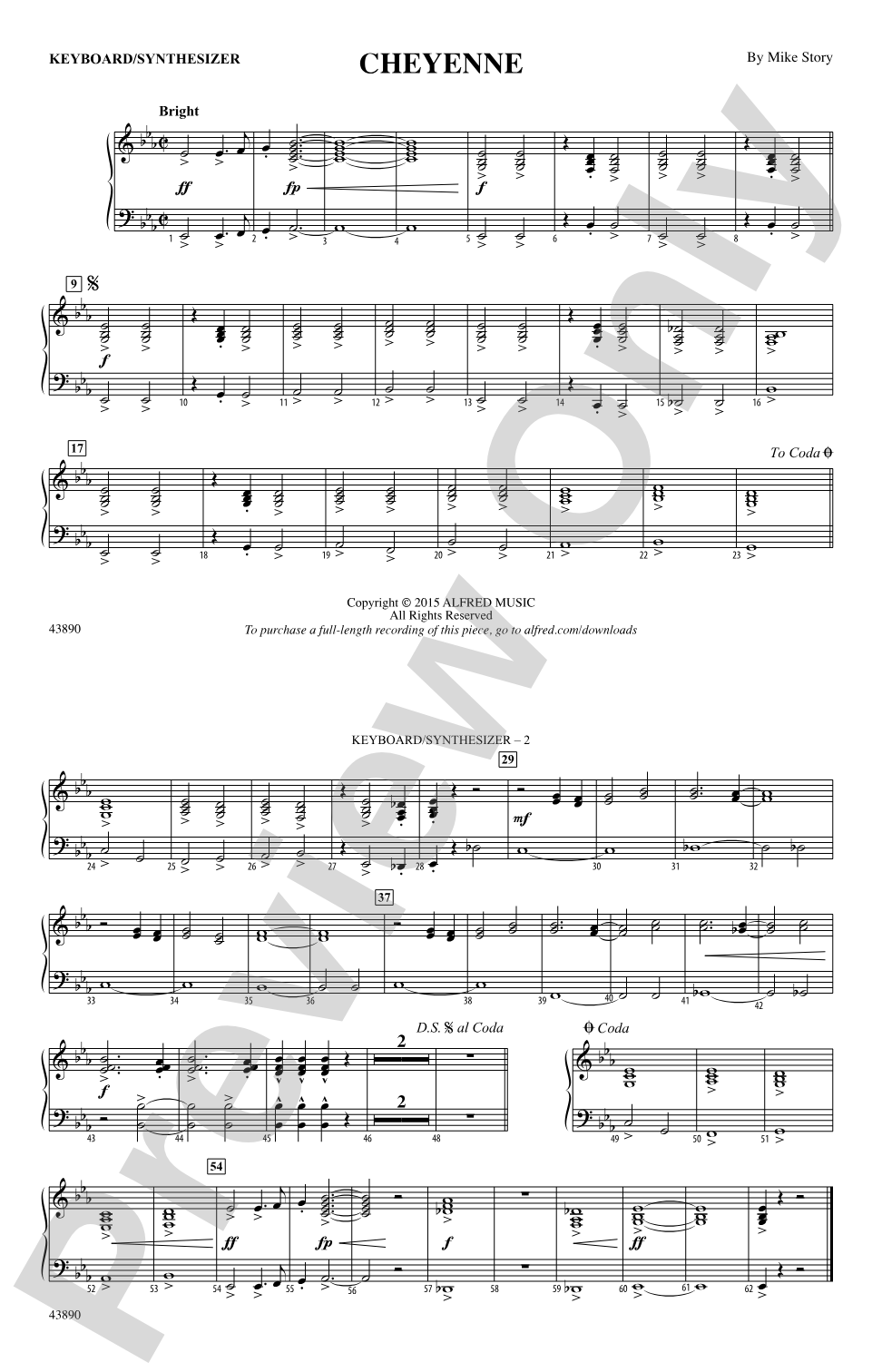Cheyenne: Piano Accompaniment