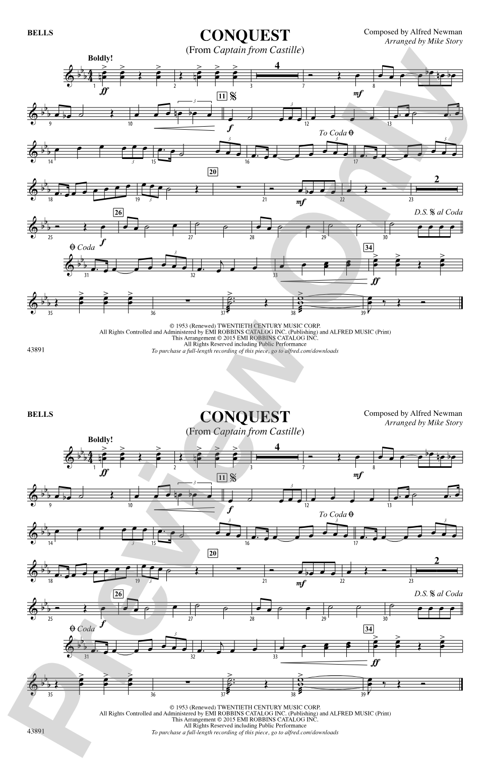 Conquest (from Captain from Castille): Bells