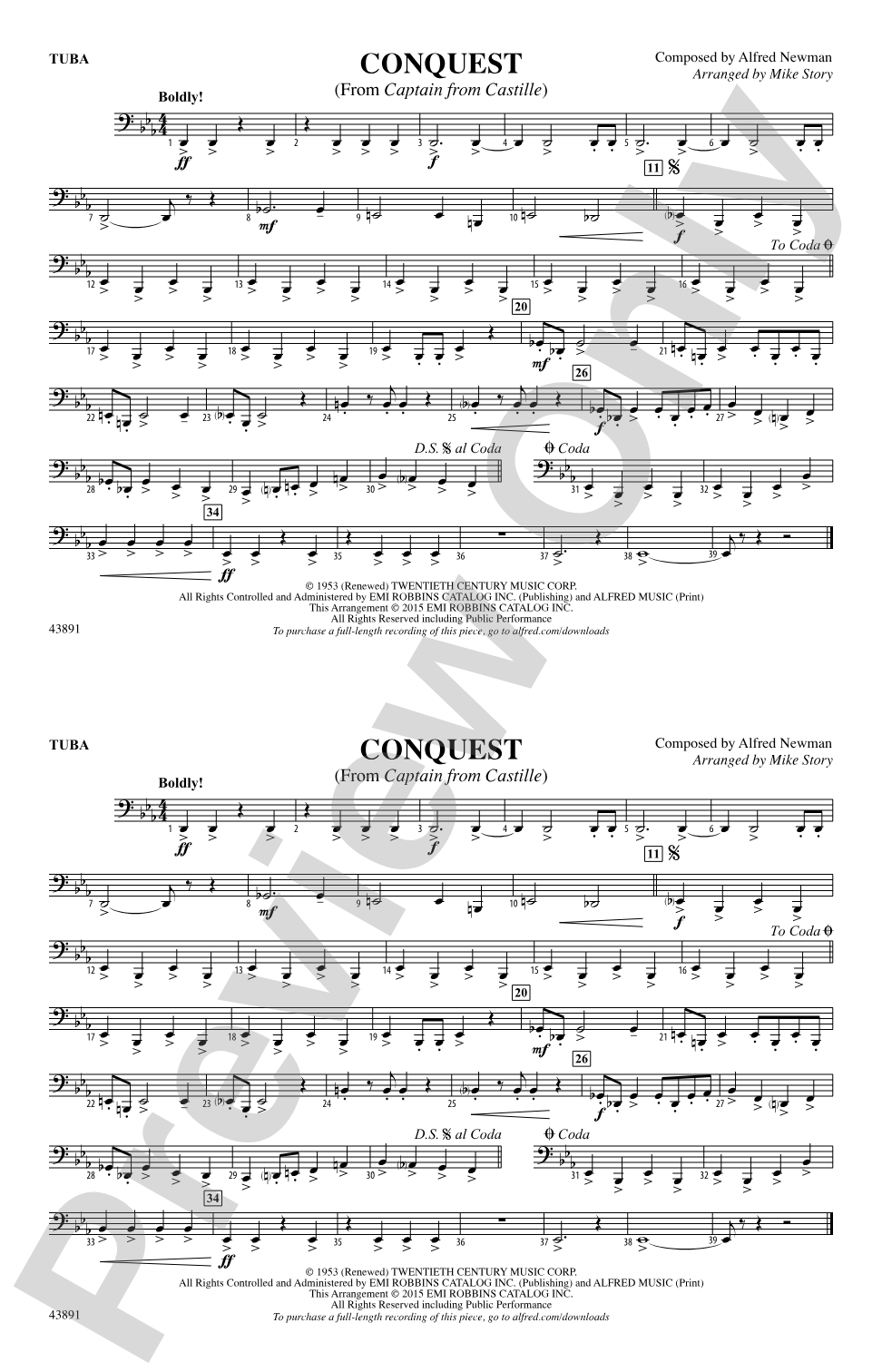 Conquest (from Captain from Castille): Tuba