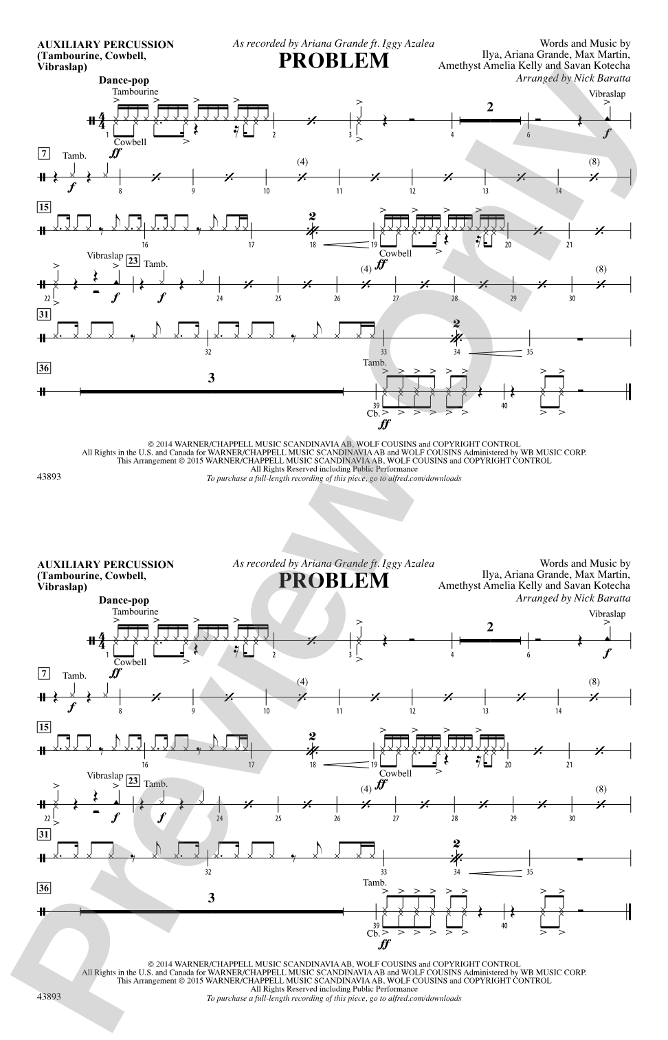 Problem: Auxiliary Percussion