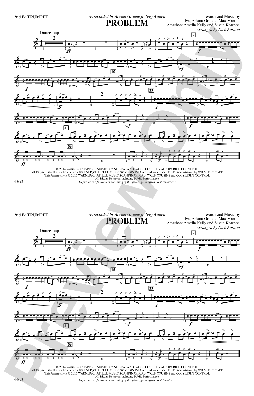 Problem: 2nd B-flat Trumpet