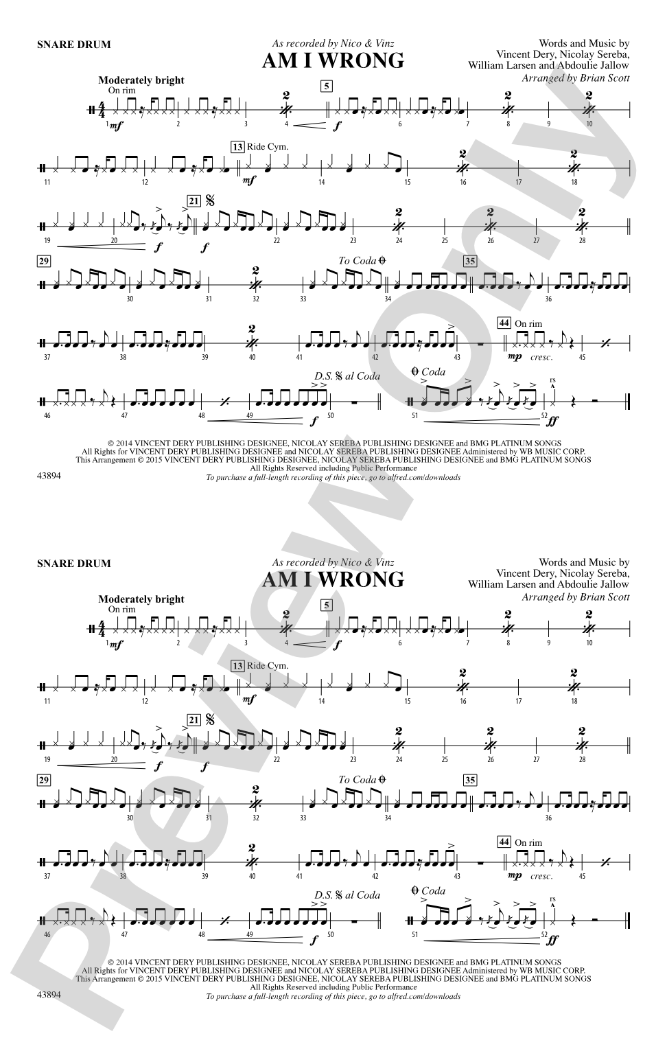 Am I Wrong: Snare Drum