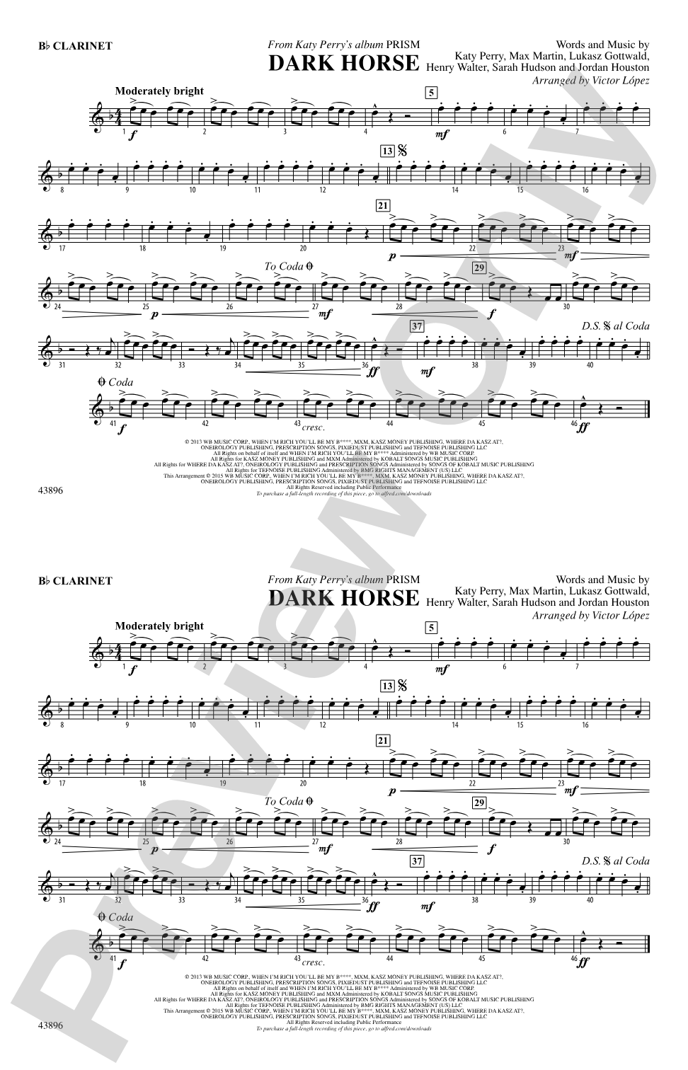 Dark Horse: 1st B-flat Clarinet
