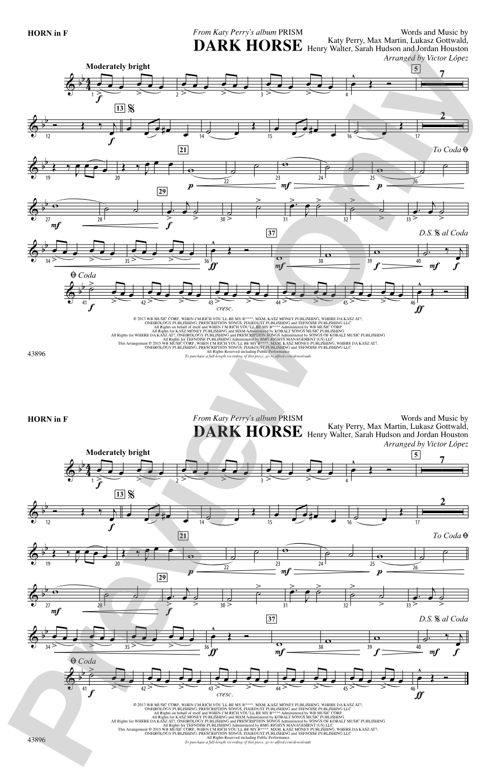 Dark Horse: 1st F Horn