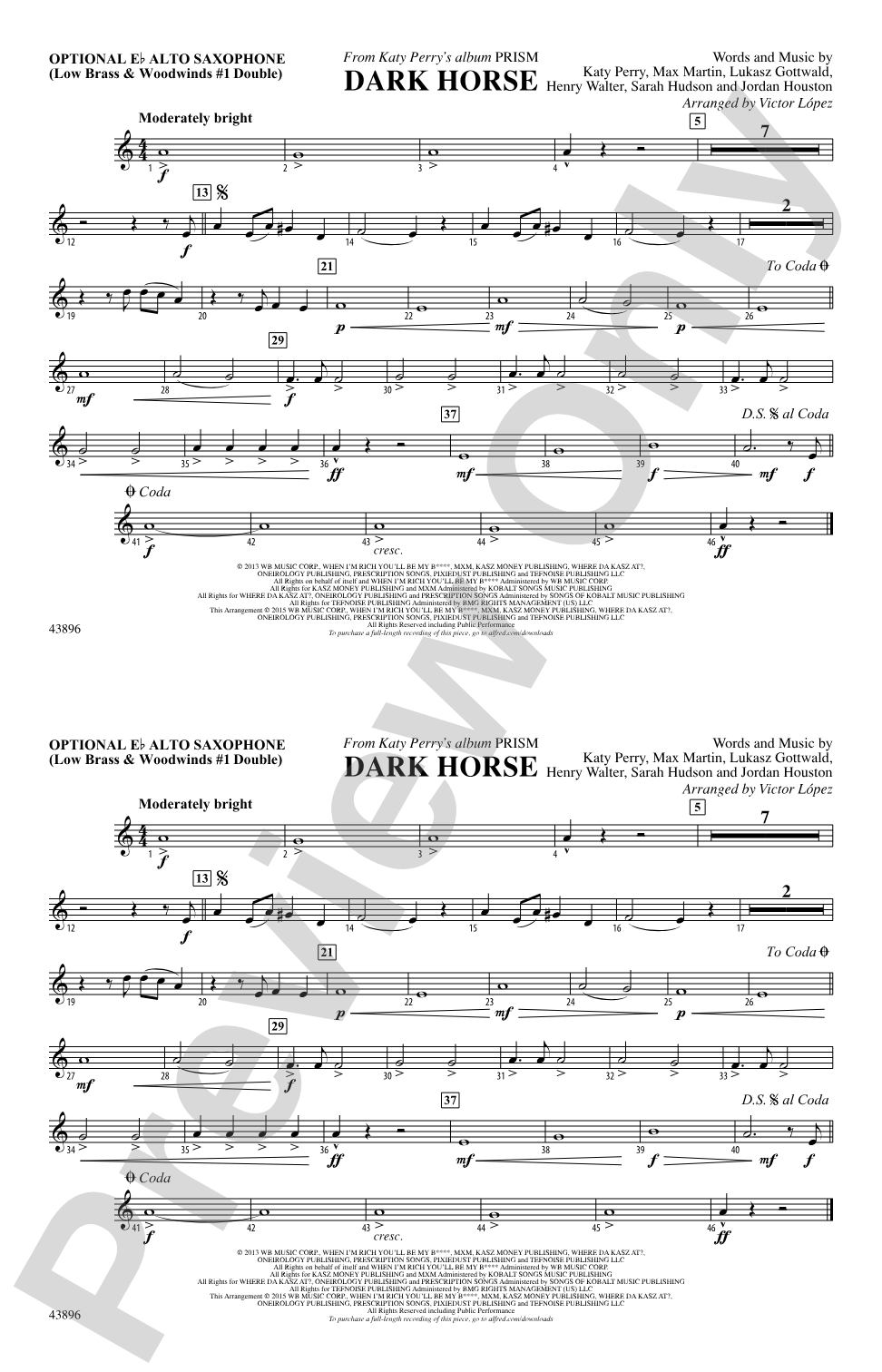Dark Horse: Optional Alto Sax
