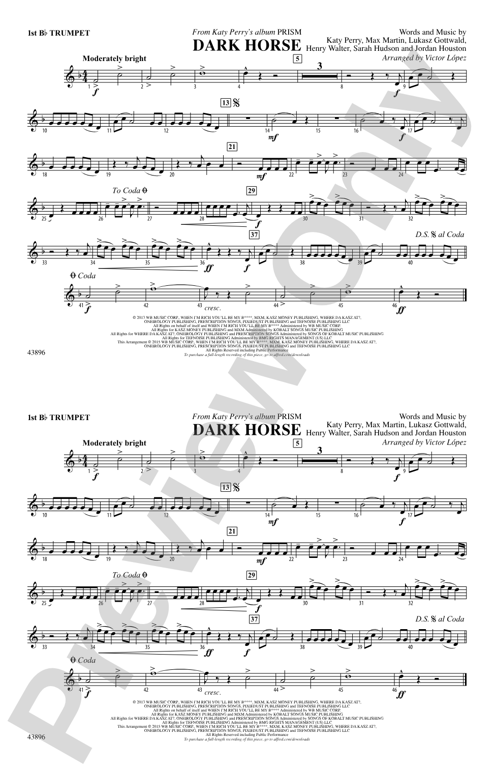 Dark Horse: 1st B-flat Trumpet