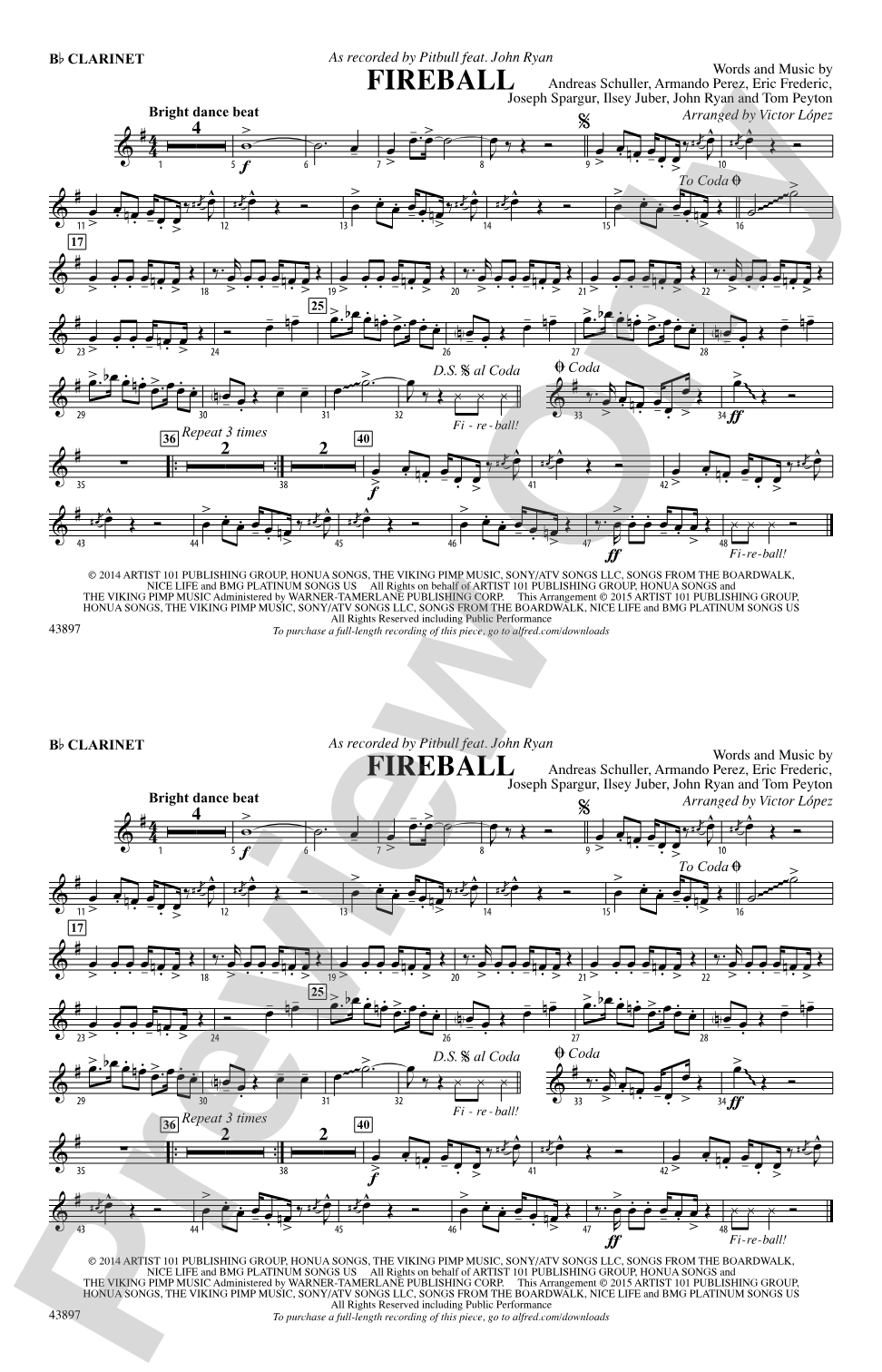 Fireball: 1st B-flat Clarinet