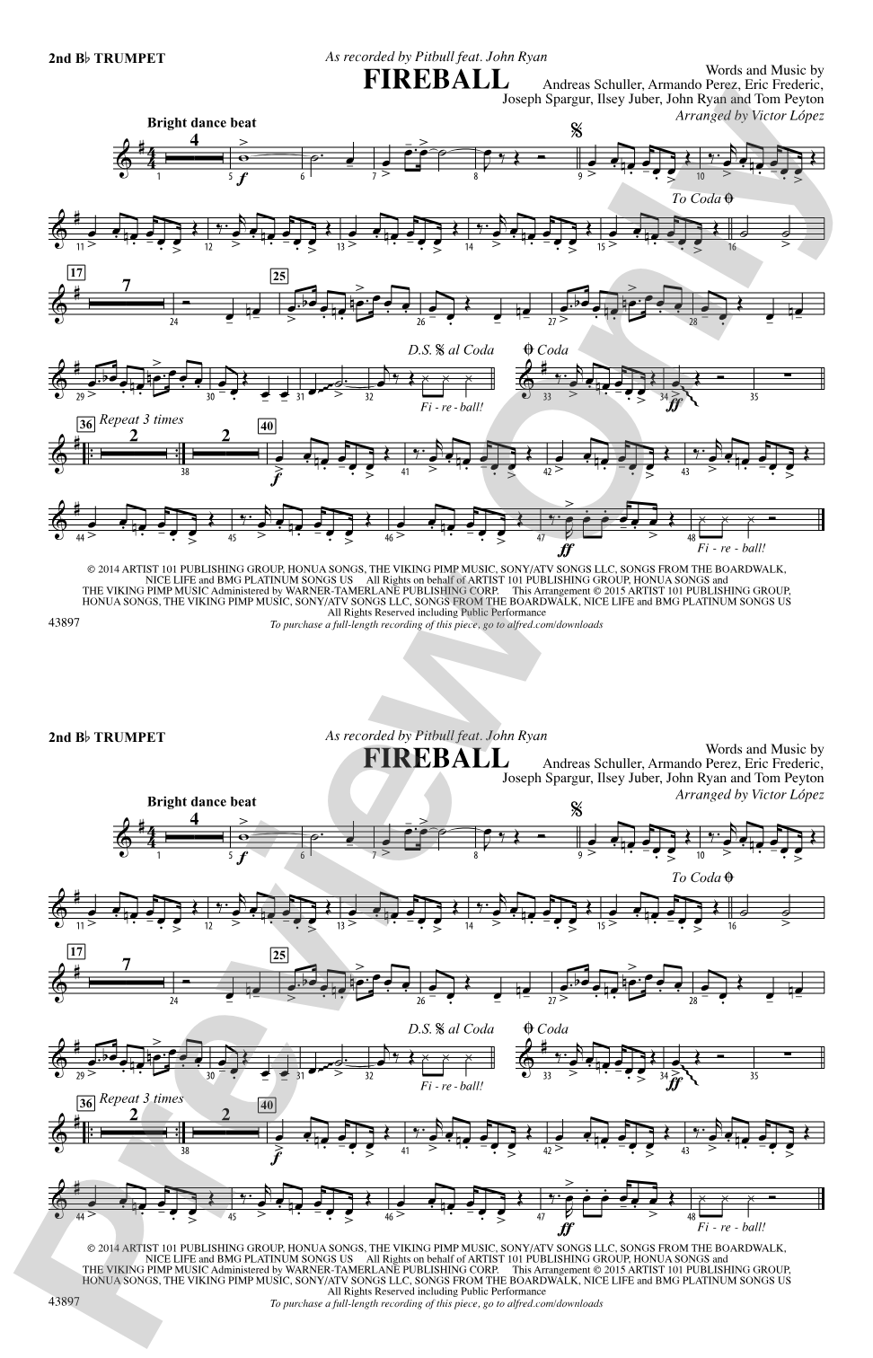 Fireball: 2nd B-flat Trumpet