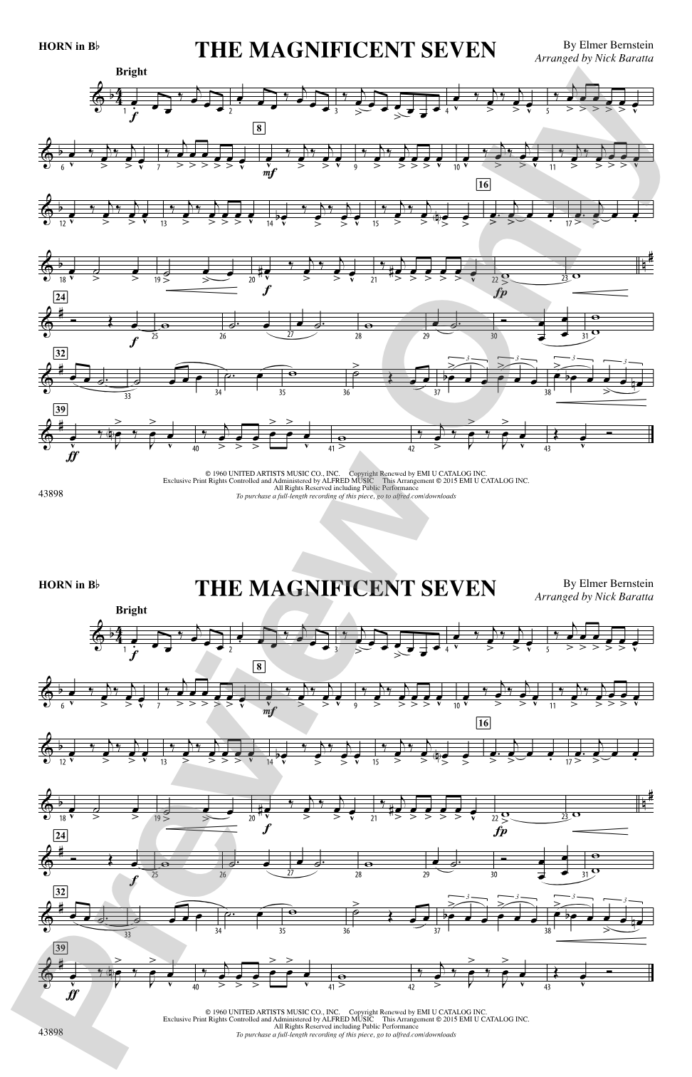 The Magnificent Seven: Horn in B flat