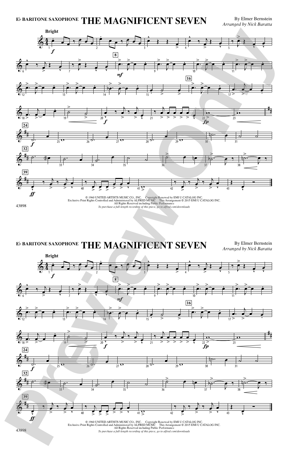 The Magnificent Seven: E-flat Baritone Saxophone