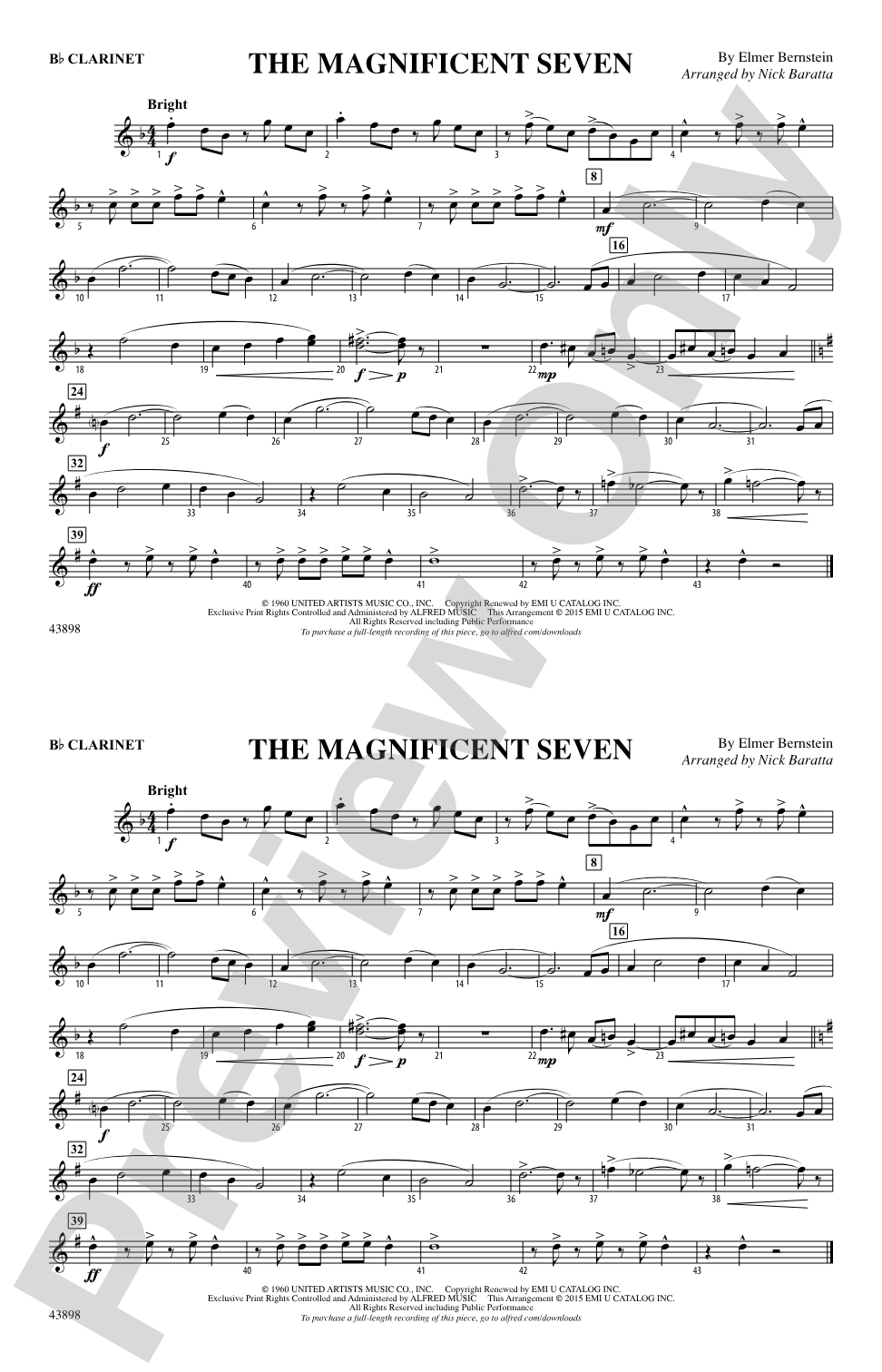 The Magnificent Seven: 1st B-flat Clarinet
