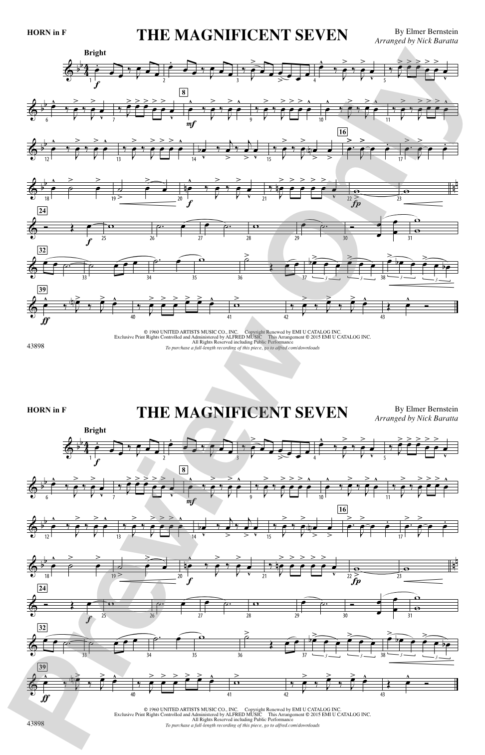 The Magnificent Seven: 1st F Horn