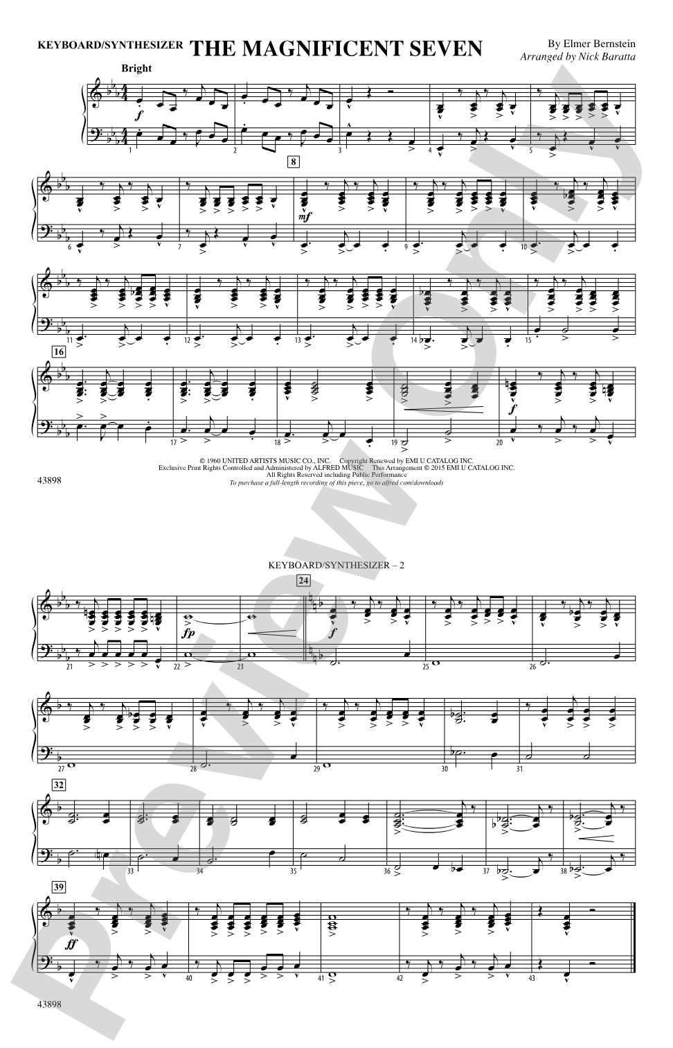 The Magnificent Seven: Piano Accompaniment
