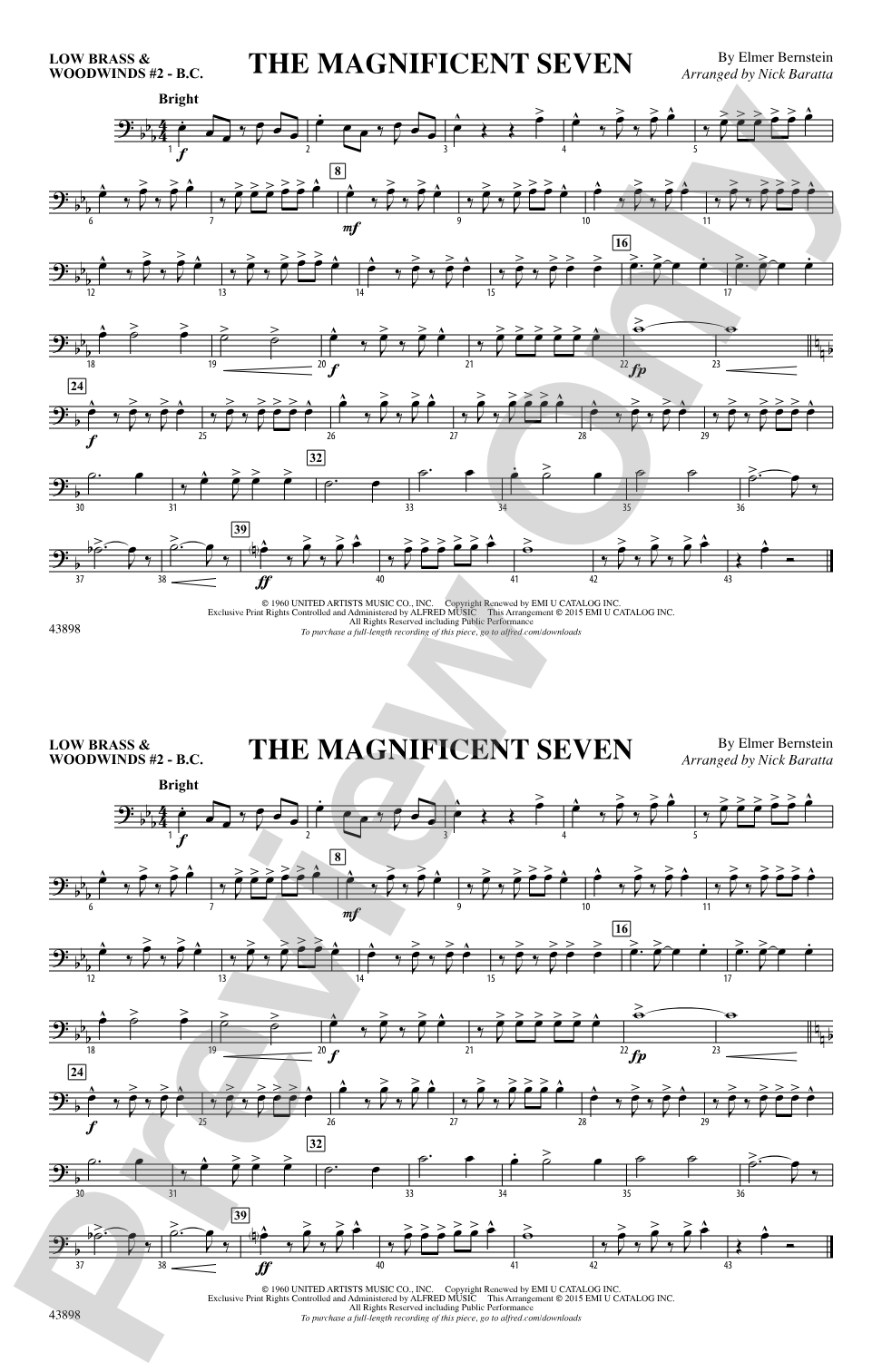 The Magnificent Seven: Low Brass & Woodwinds #2 - Bass Clef