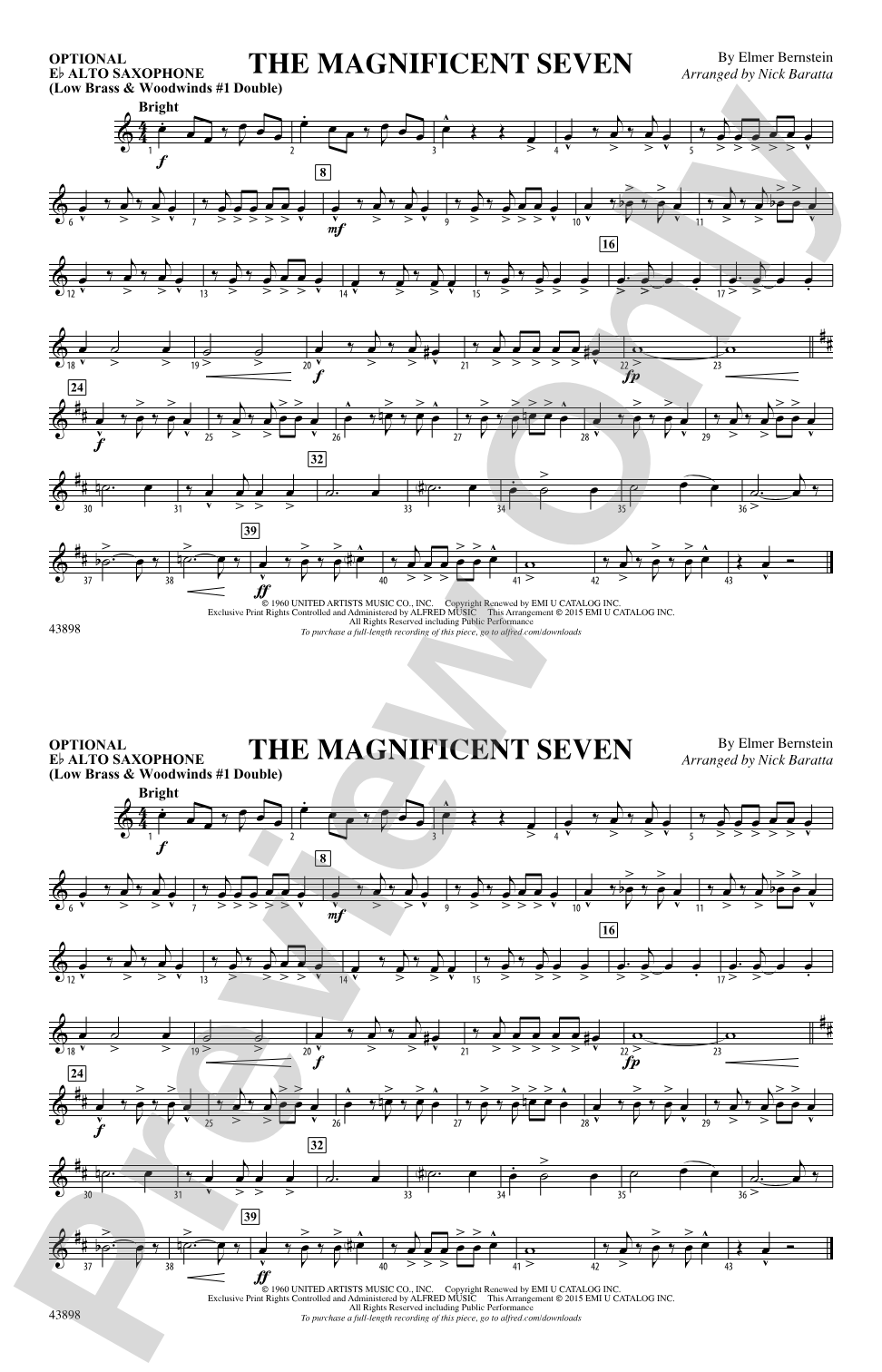 The Magnificent Seven: Optional Alto Sax