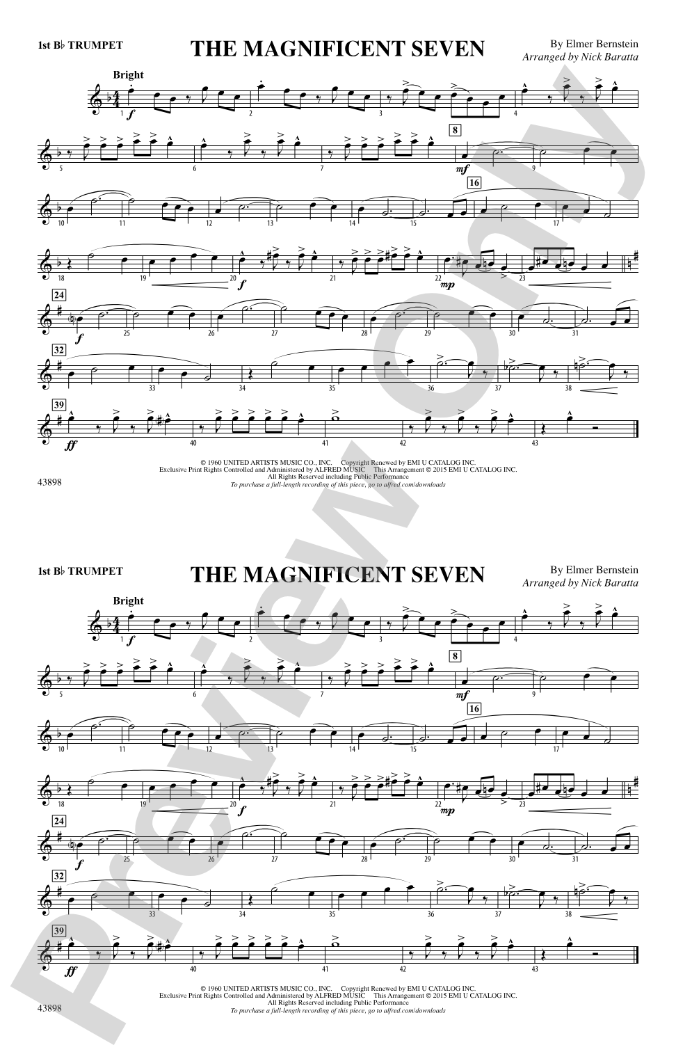 The Magnificent Seven: 1st B-flat Trumpet