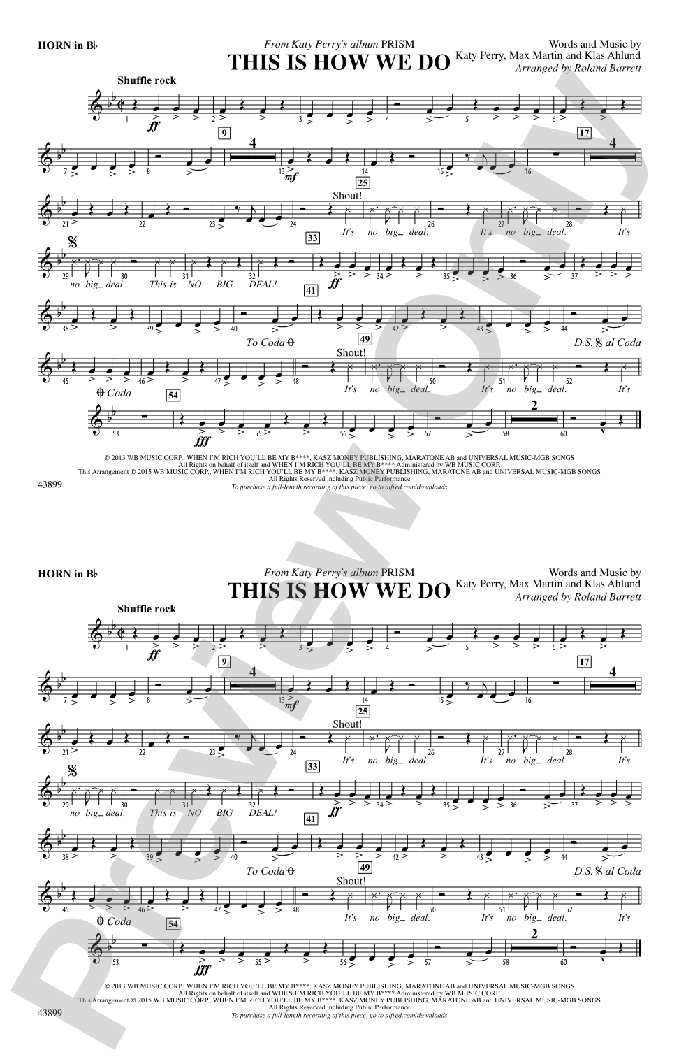 This Is How We Do: Horn in B flat