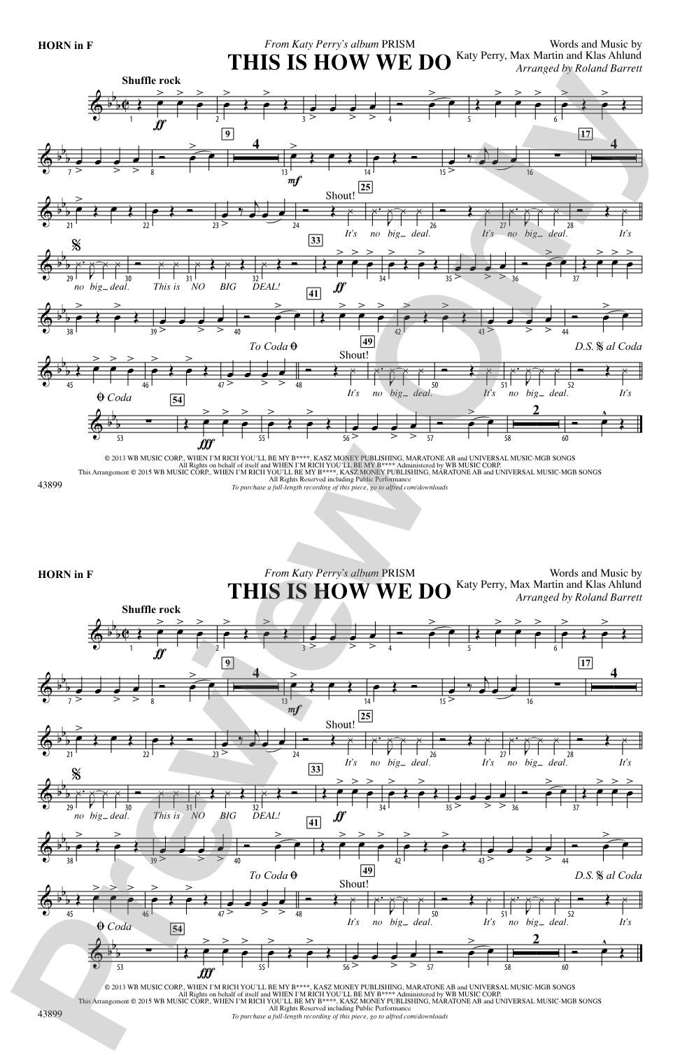 This Is How We Do: 1st F Horn