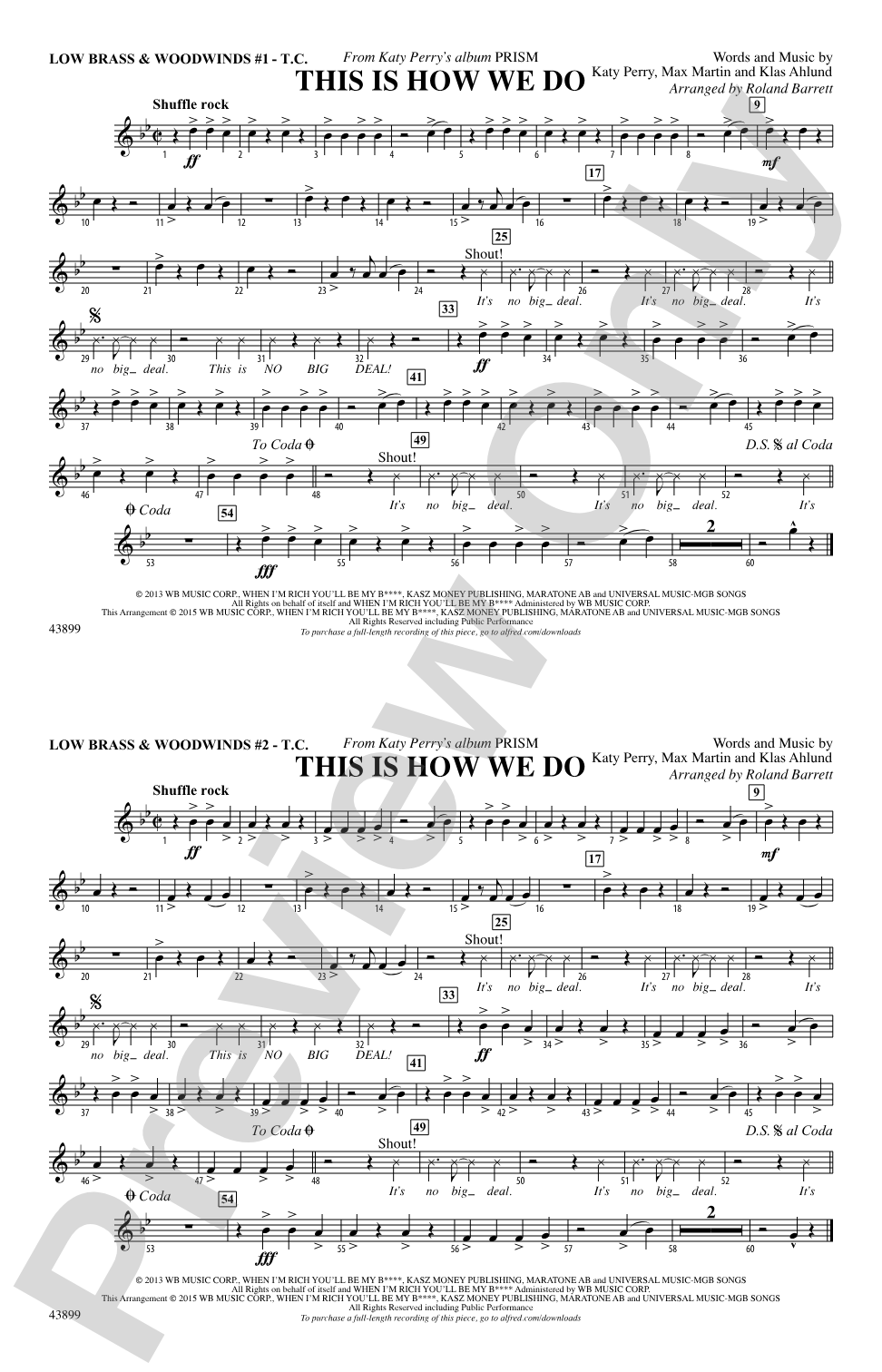 This Is How We Do: Low Brass & Woodwinds #1 - Treble Clef