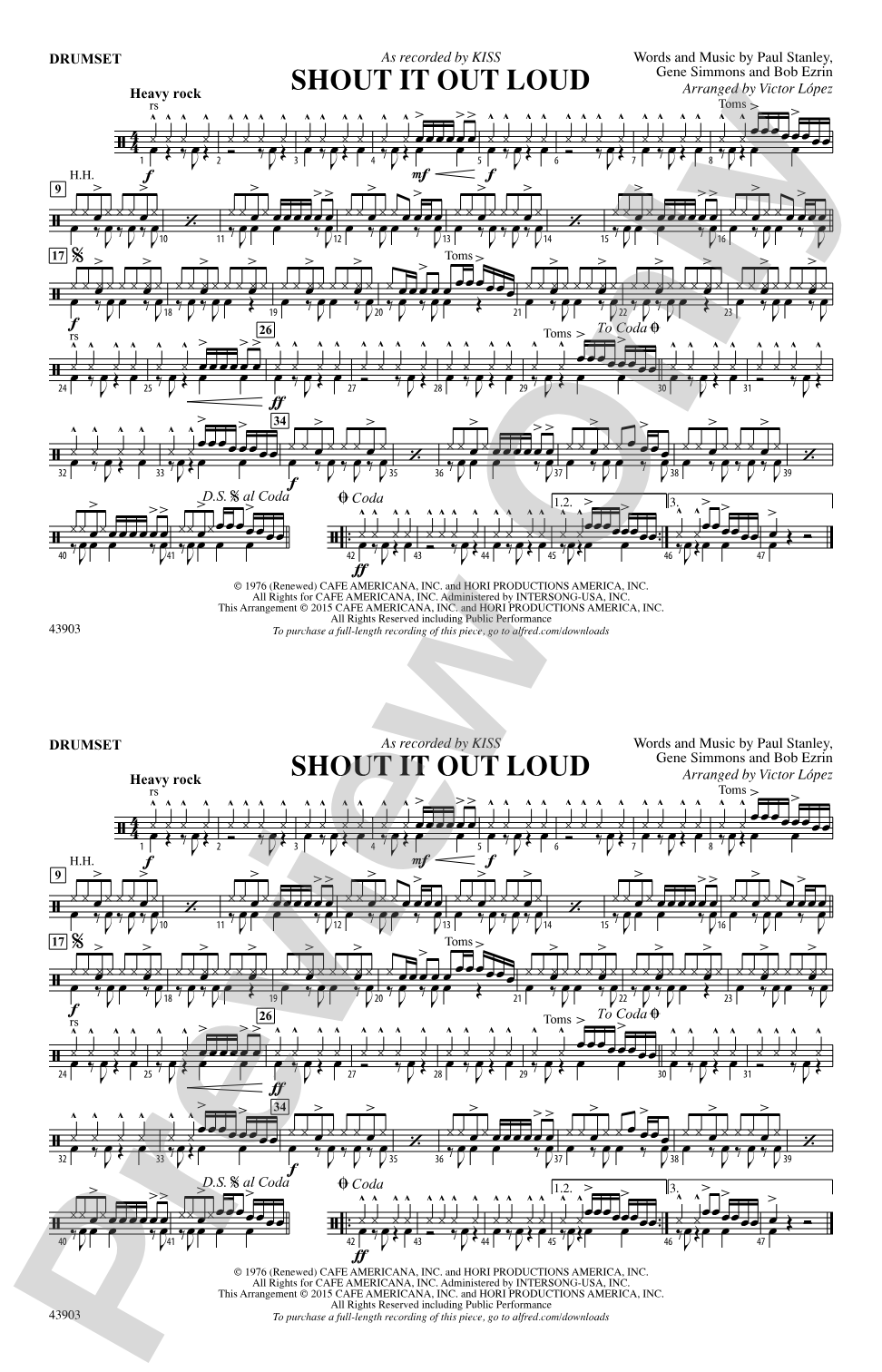 Shout It Out Loud: Drums