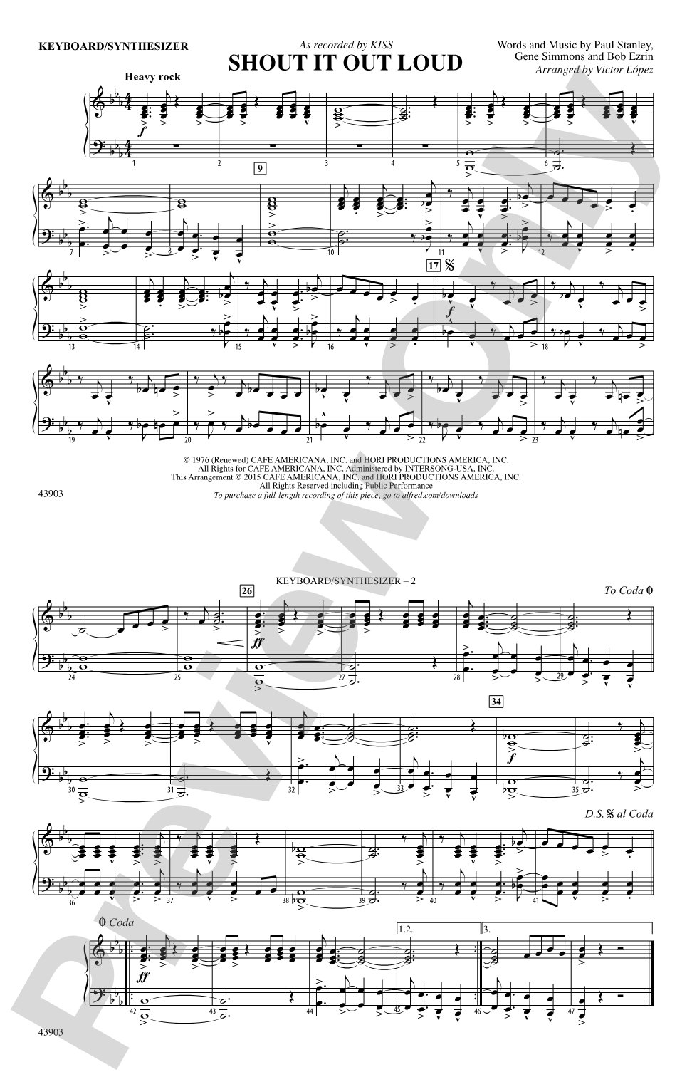 Shout It Out Loud: Piano Accompaniment