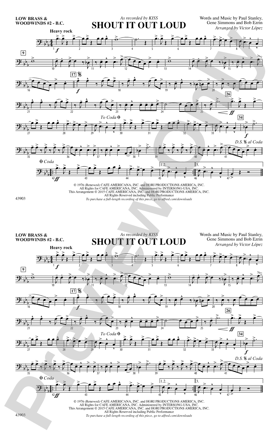 Shout It Out Loud: Low Brass & Woodwinds #2 - Bass Clef
