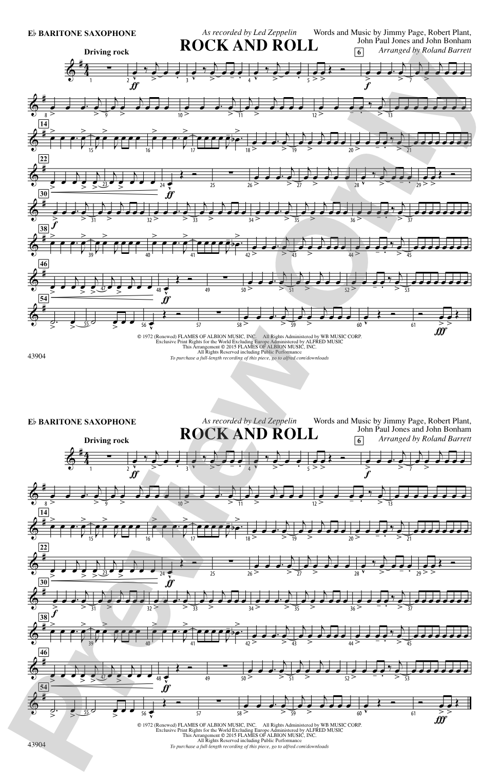 Rock and Roll: E-flat Baritone Saxophone