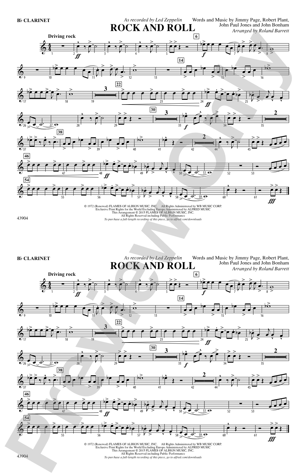 Rock and Roll: 1st B-flat Clarinet