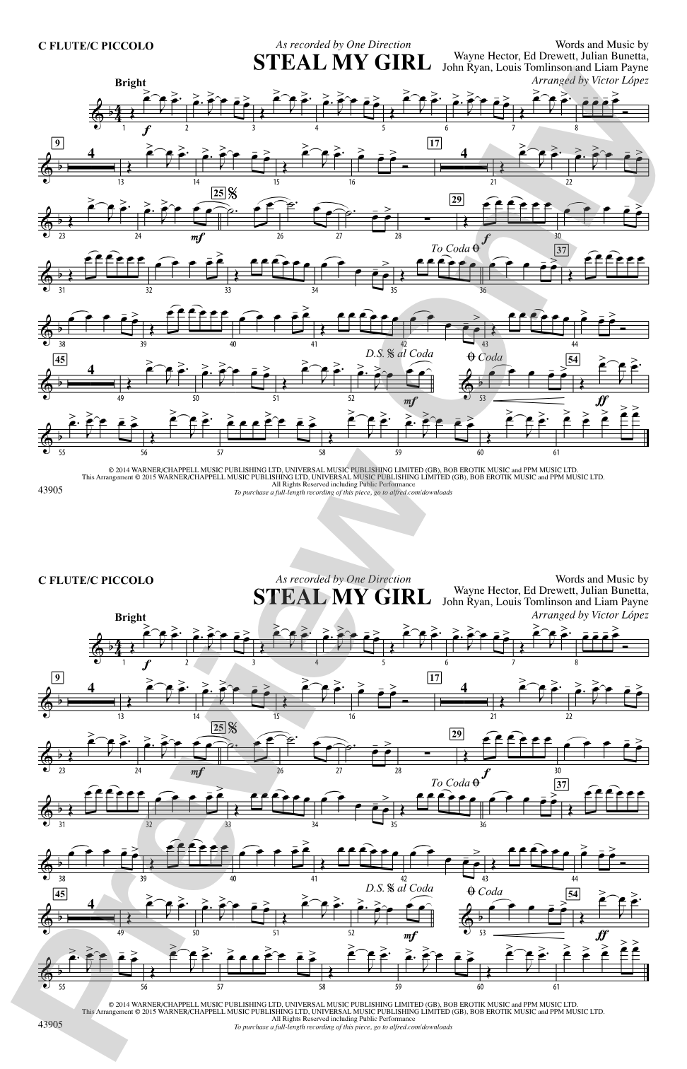 Steal My Girl: Flute