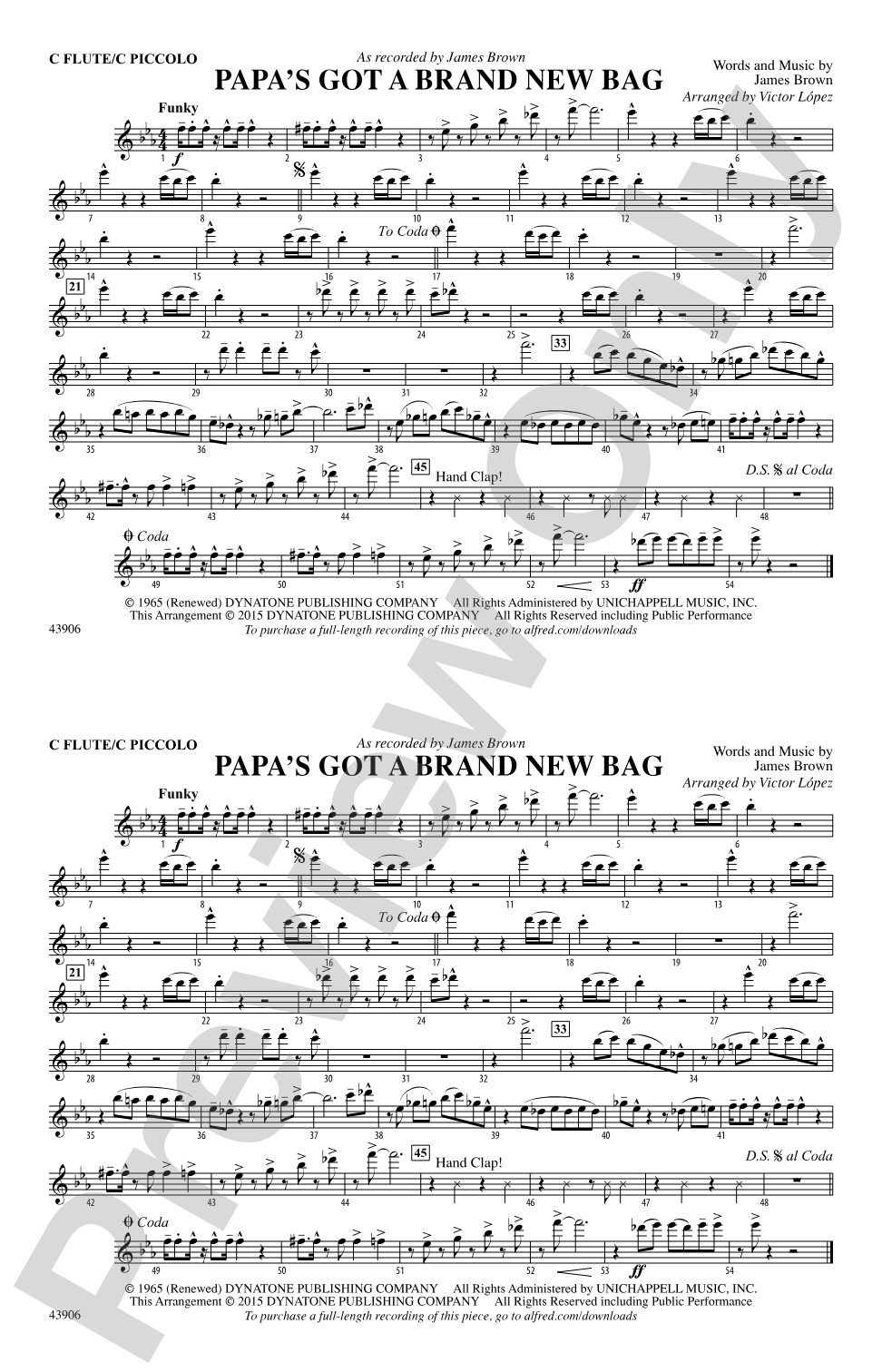 Papa's Got a Brand New Bag: Flute
