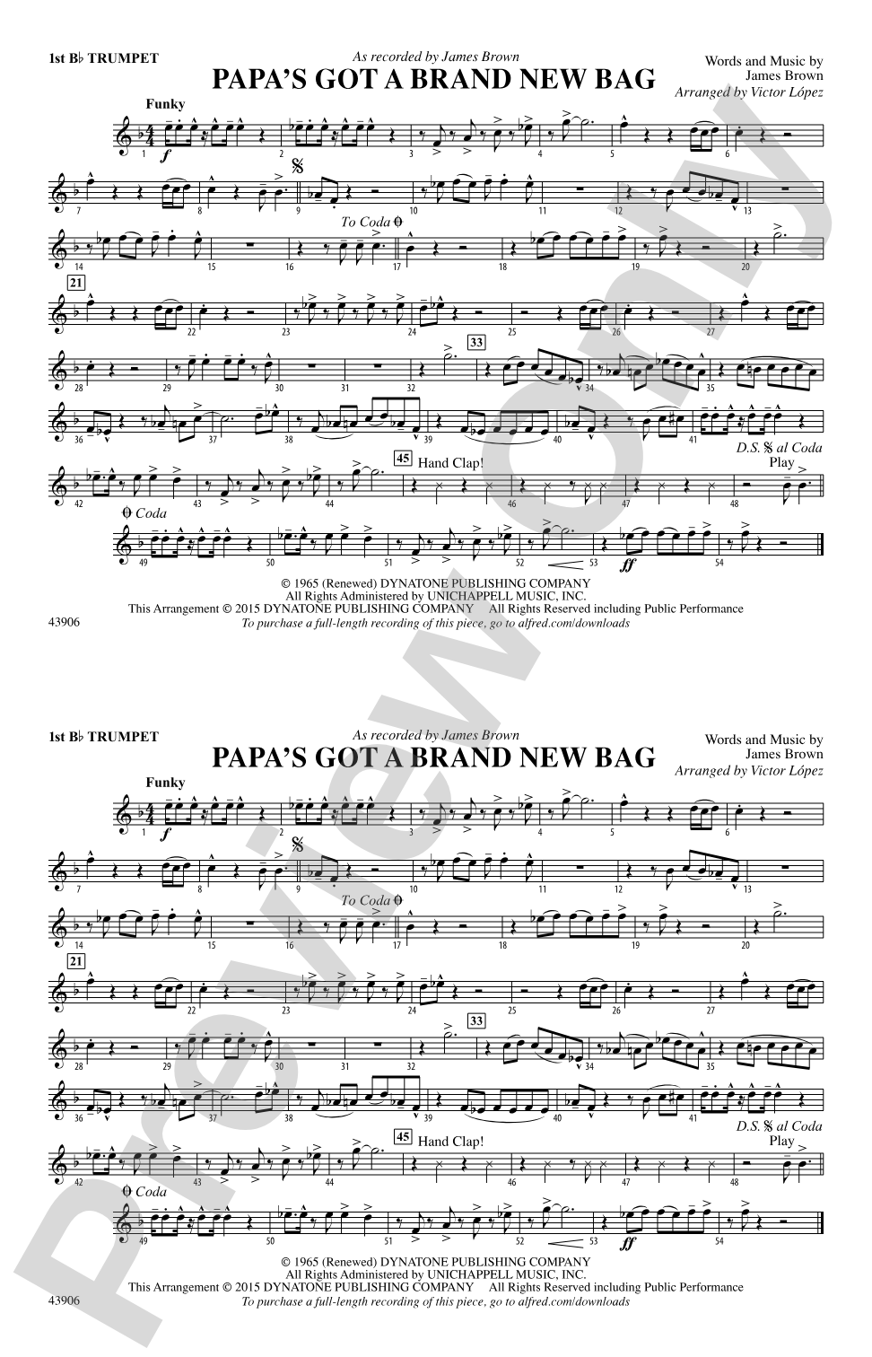 Papa's Got a Brand New Bag: 1st B-flat Trumpet