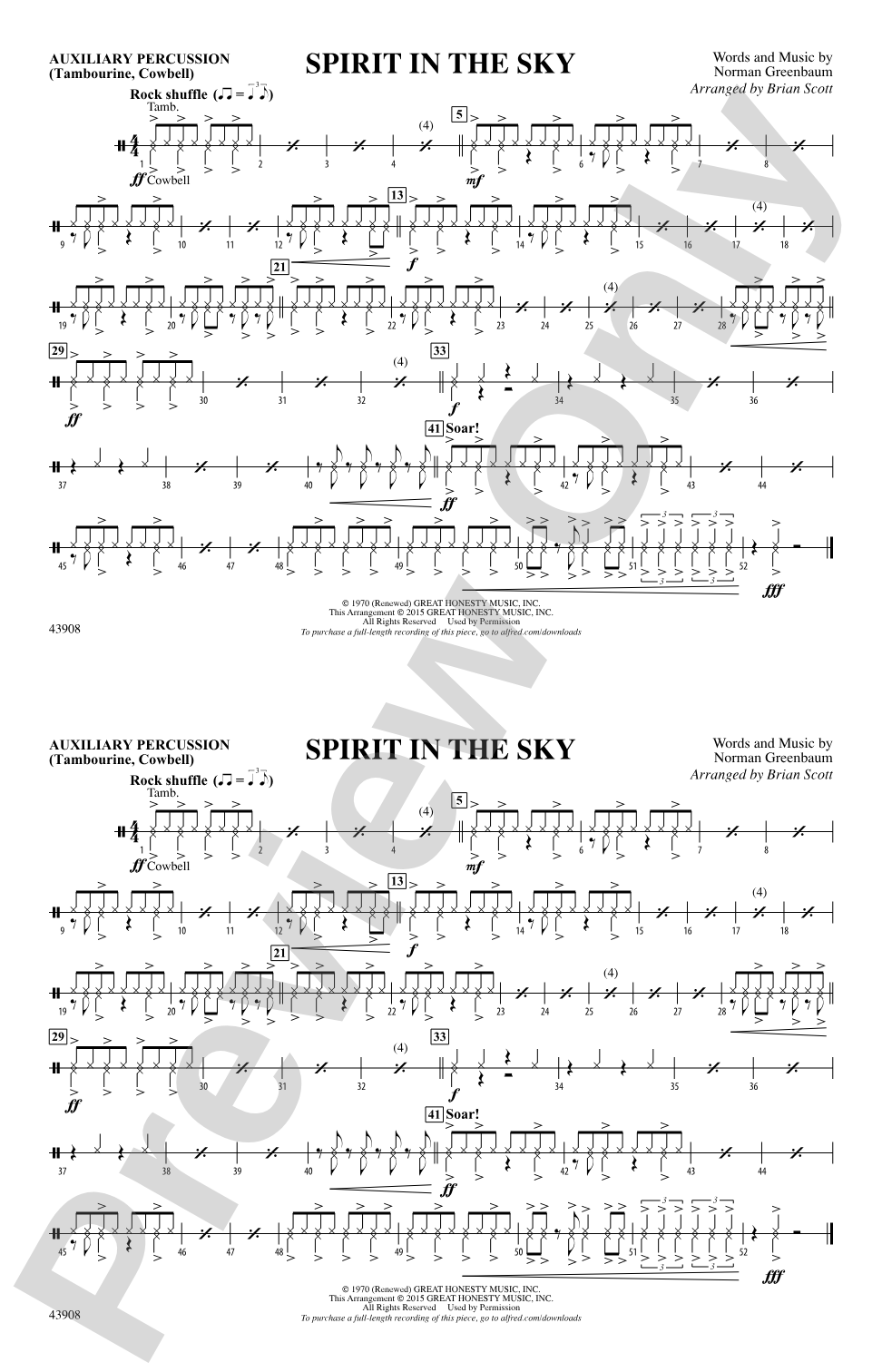 Spirit in the Sky (from Guardians of the Galaxy): Auxiliary Percussion