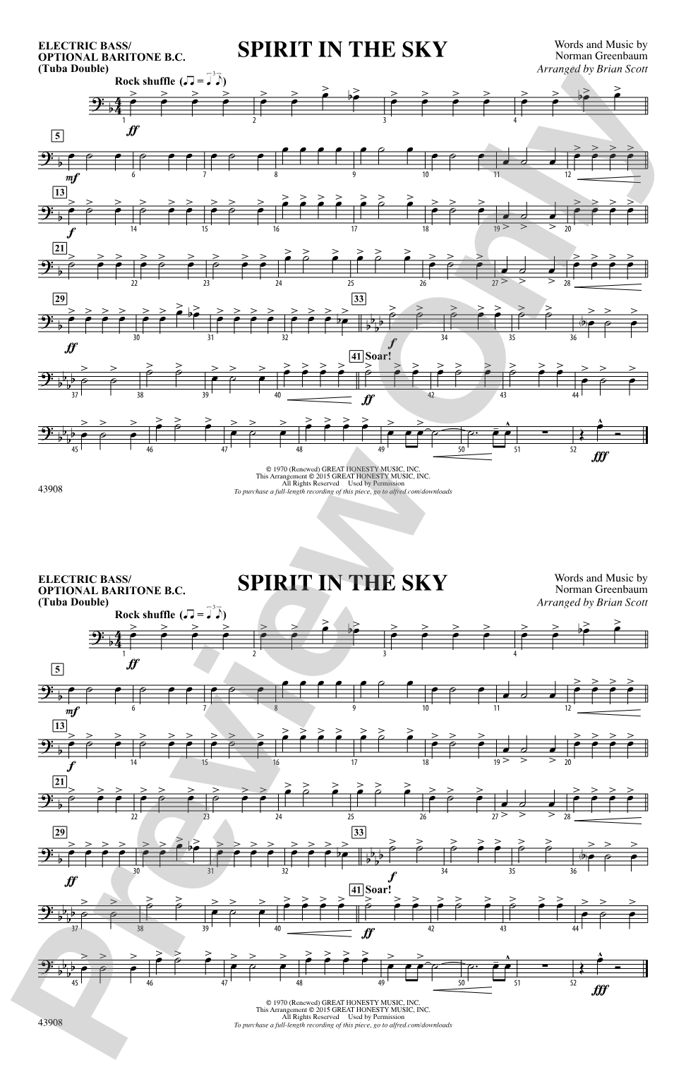 Spirit in the Sky (from Guardians of the Galaxy): Electric Bass